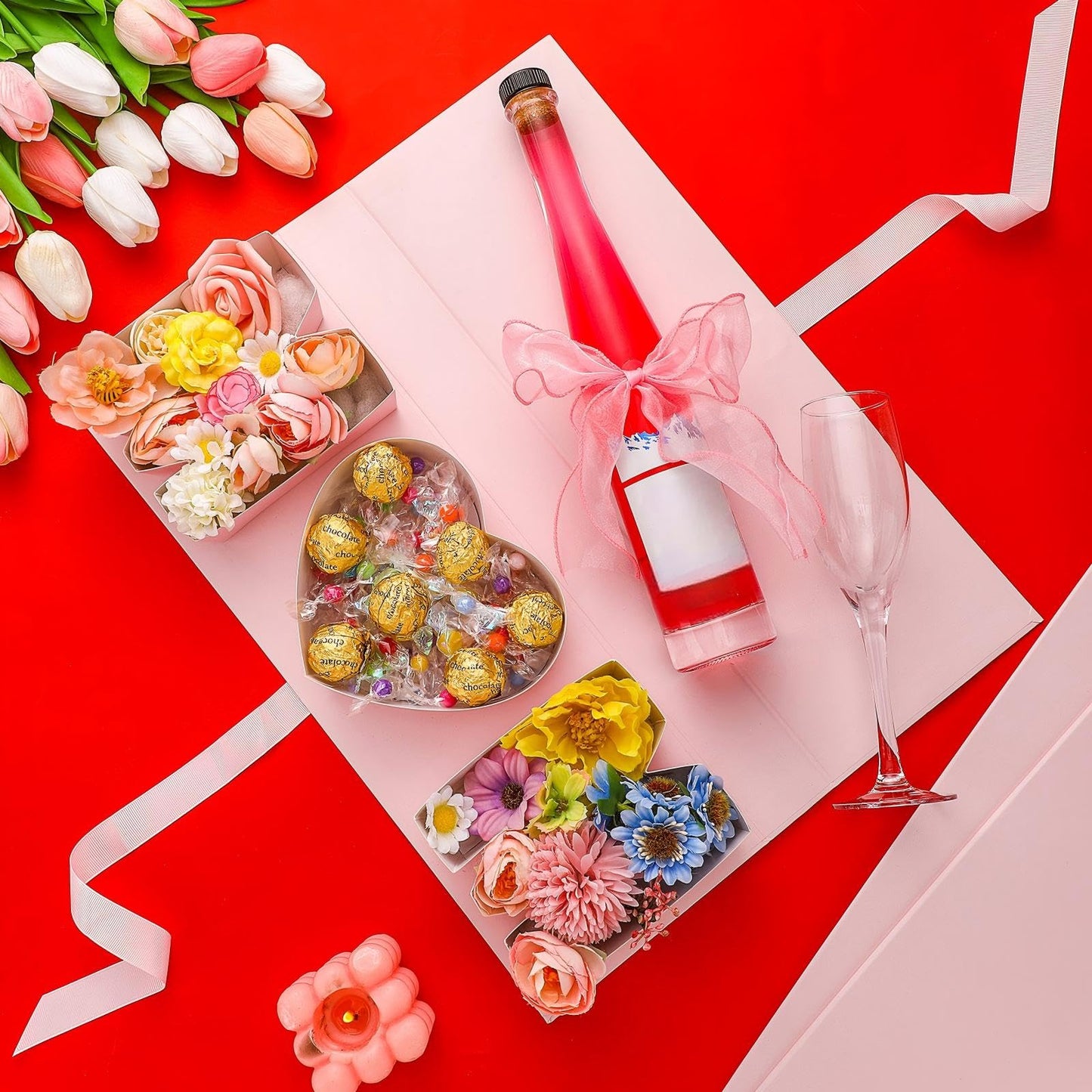 Ireer 6 Pcs Mom Flower Gift Box Letter Shaped Fillable Cardboard Boxes for Mother's Day Empty Floral Arrangement Box for Flowers Chocolate Strawberries Treats and DIY Mother Gifts(Pink,Mom)