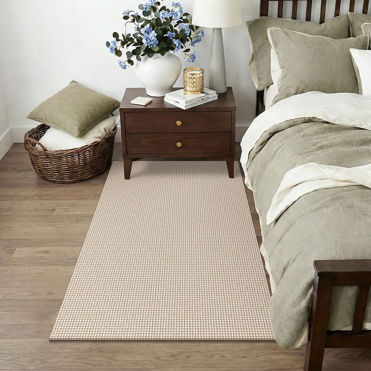 KOZYFLY Rugs for Entryway 3x5 ft Washable Area Rug Non Slip Rubber Backed Entry Rug Woven Indoor Door Mat Cotton Kitchen Rugs for Entryway, Foyer, Backdoor, Ivory/Camel/Brown