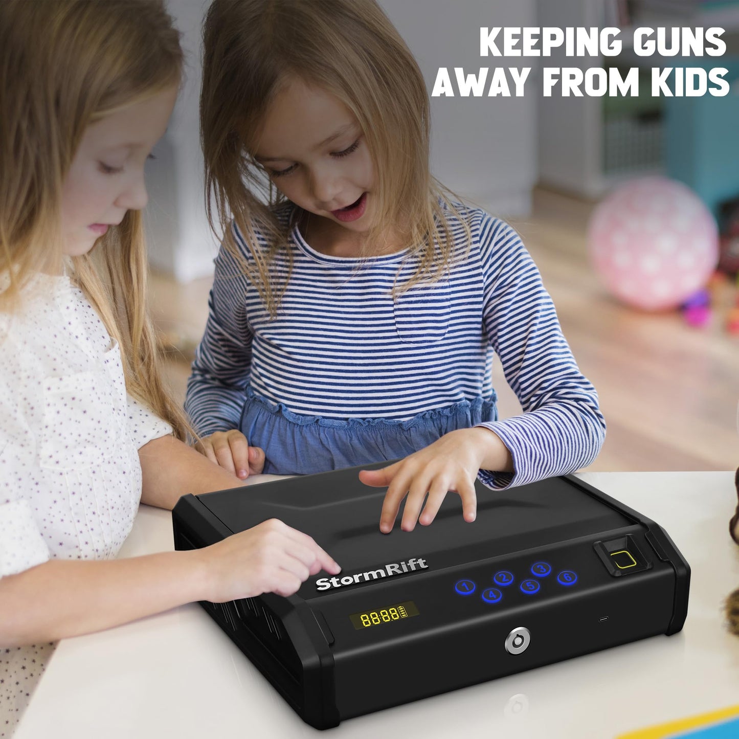 Gun Safe, Multiple Access Methods for Quick Access Handgun Safe, Fingerprint Digital PIN Key Fingerprint Pistol Safe for Car Nightstand Living Room