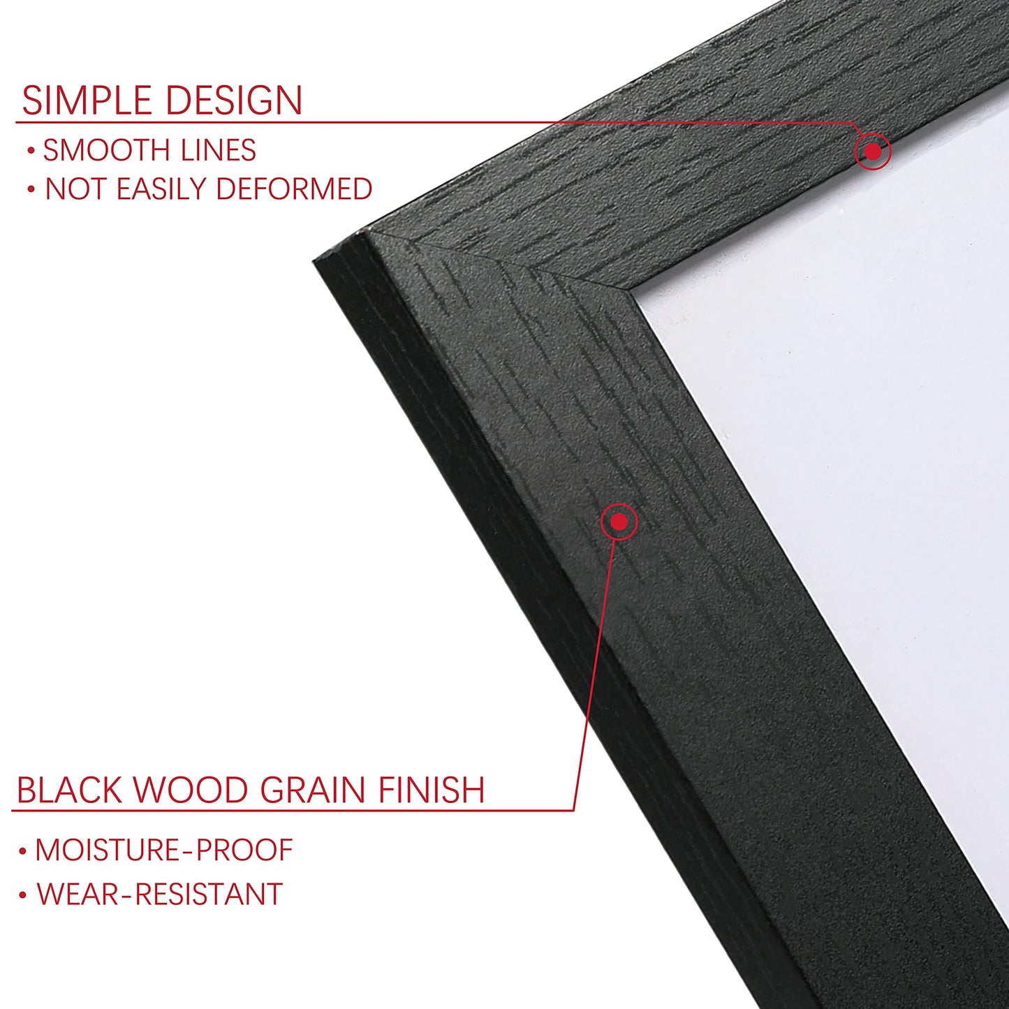PEALSN 11x14 Picture Frame Set of 6, Display Pictures 8x10 with Mat or 11x14 without Mat for Wall Mounting or Table Top Display, Photo Frames Collage for Wall Decor, Black Woodgrain.