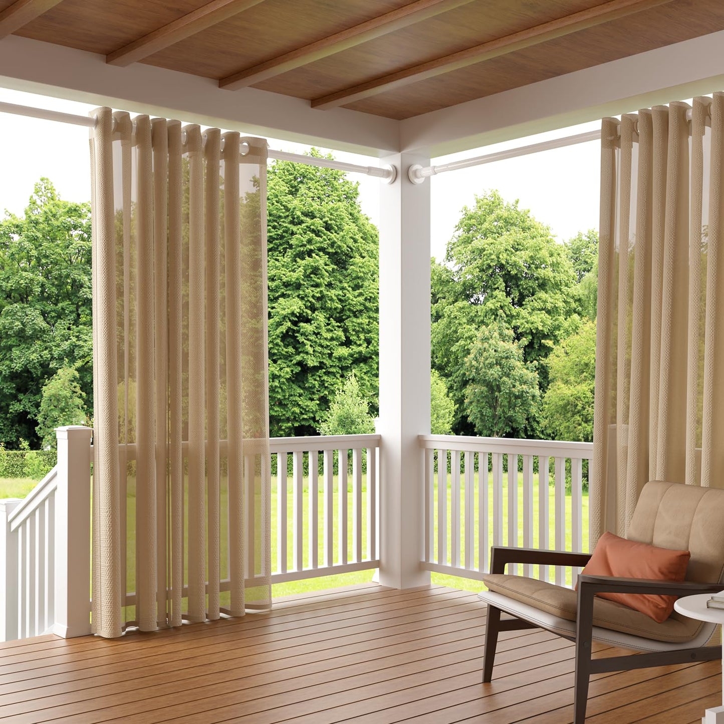 ZipGlo Tension Curtain Rod，40-166IN(3.33-13.83Ft) One-Click Fast Extension Rod Easy to Install White Long Outdoor Curtain Rods No Drilling Never Rust for Window or Shower Patio Diameter 1.26 Inches