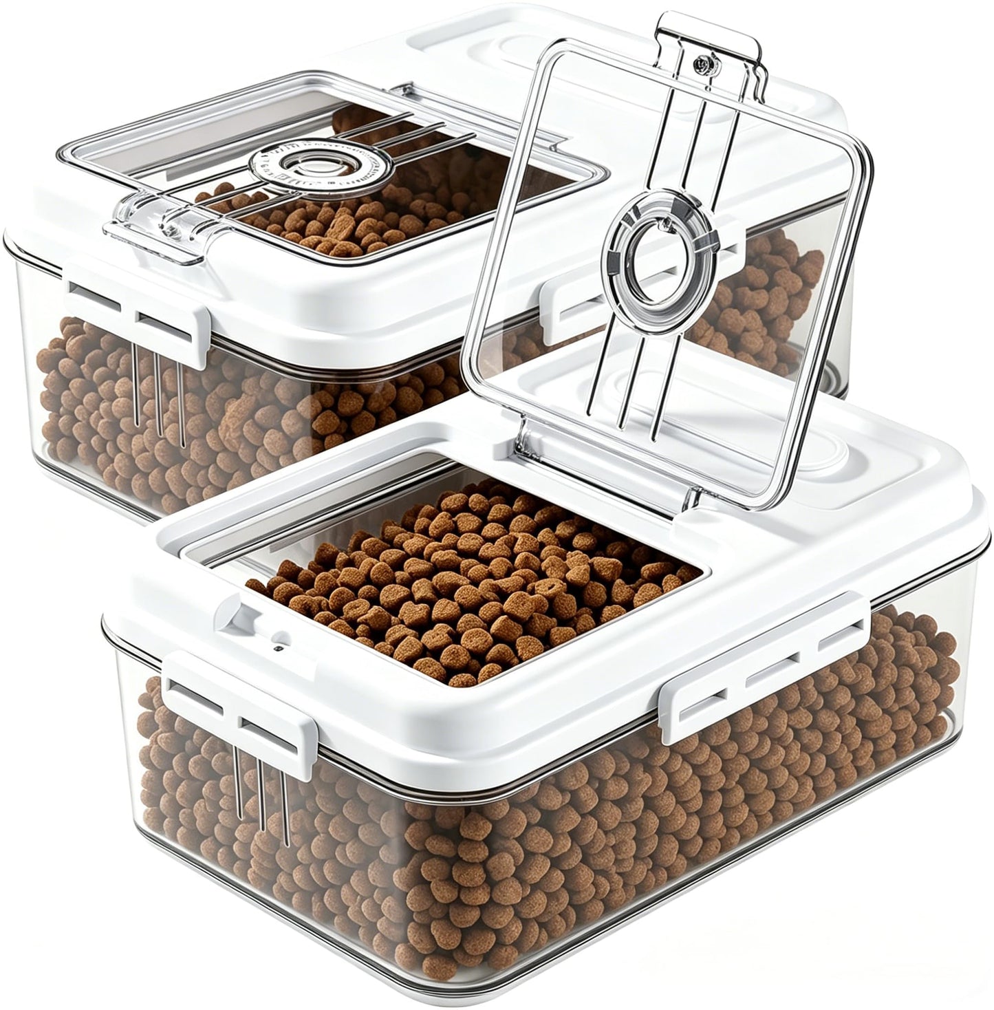 Dynta Dog Food Storage Container, 2 Pack, Airtight Seal for Freshness, Time Recording Bread Containers with Lidfor Freshness for Dog Cat, Rice, Flour