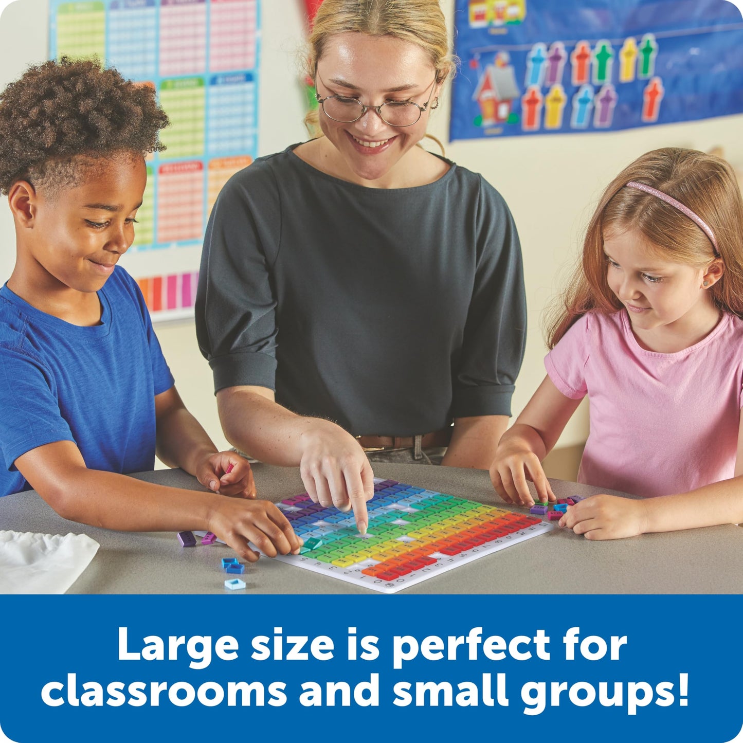 Learning Resources - Rainbow Multiplication Board, Times Table Chart Manipulative, Montessori Learning & Homeschool Toys, Educational Classroom Game, Teacher Must Haves, Elementary Math Practice