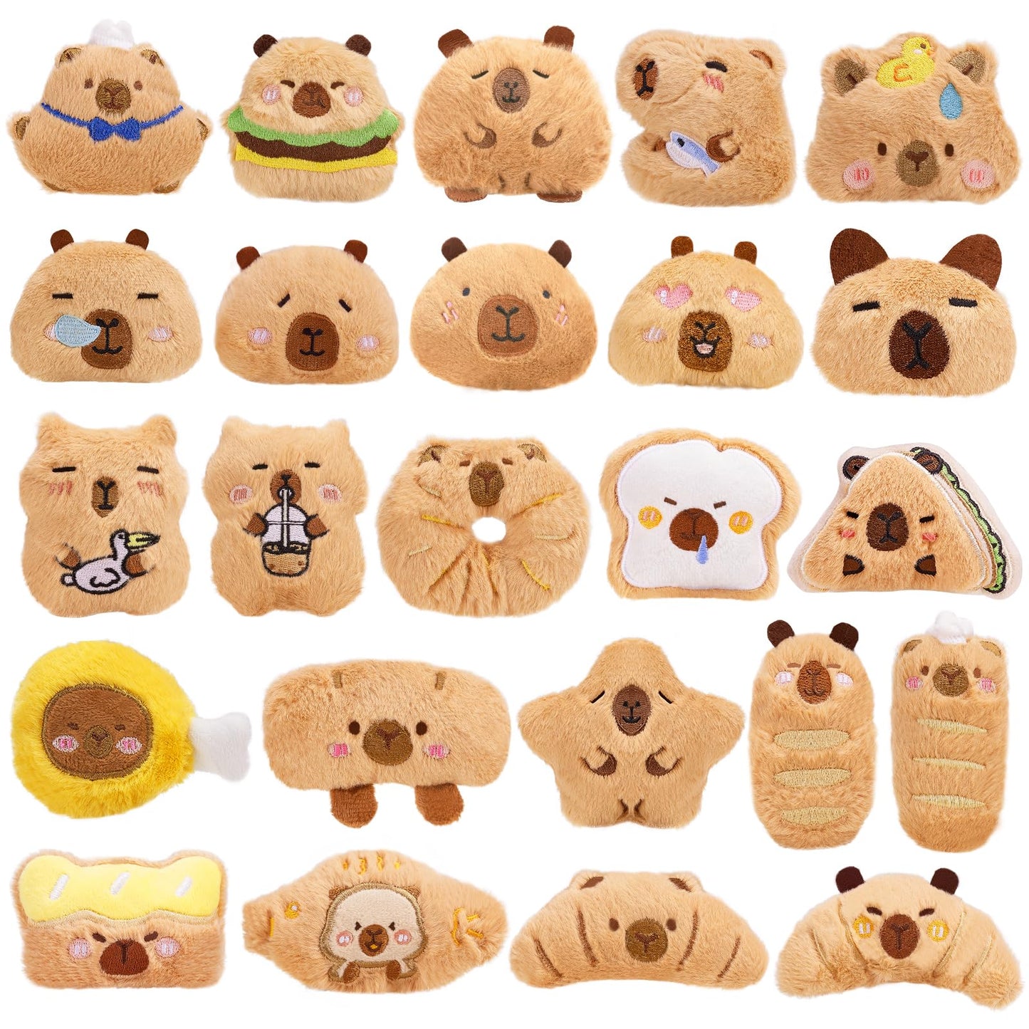 WYZOID 24 PCs Kids Keychains, Capybara Plush Keychains, Funny Plush Backpack Charms, Perfect for Birthday Gifts, Back-to-School Goodie Bags, Classroom Prizes, Party Favors