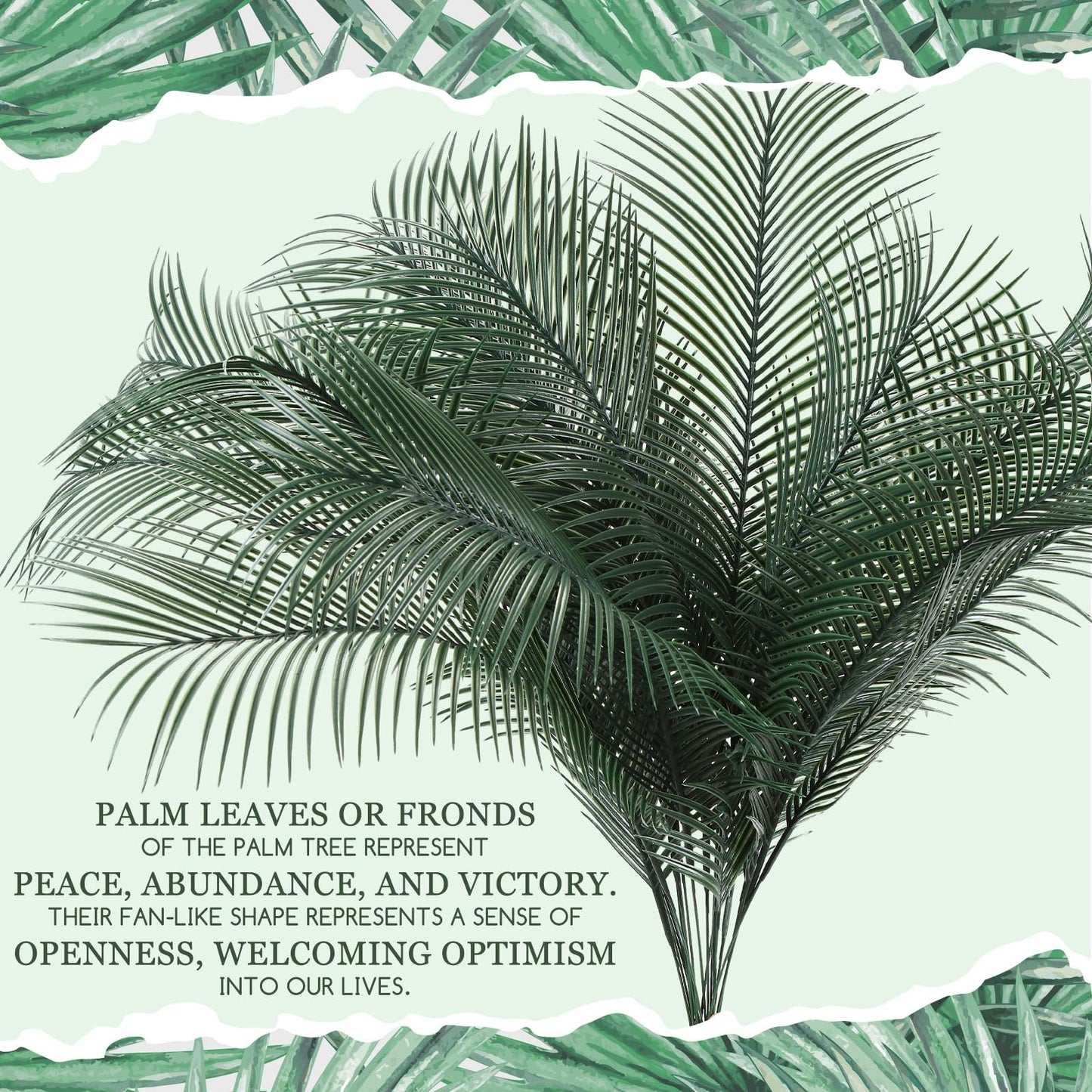 Hotop 50 Pcs Passover Large Palm Leaves 31 Inches Feast of Tabernacles Artificial Fake Palm Luau Party Greenery Leaves for Safari Jungle Stems Fronds Plant Beach Party Supplies