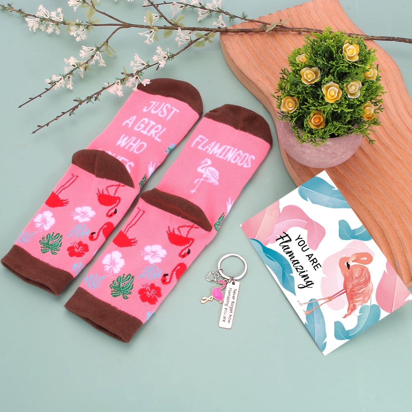 Flamingo Gifts for Women Best Funny Pink Gift for Flamingo Lovers Including Tumbler Mug Makeup Bag Keychain Socks Notepad Earring Brecelet for Birthday Christmas Mothers Day