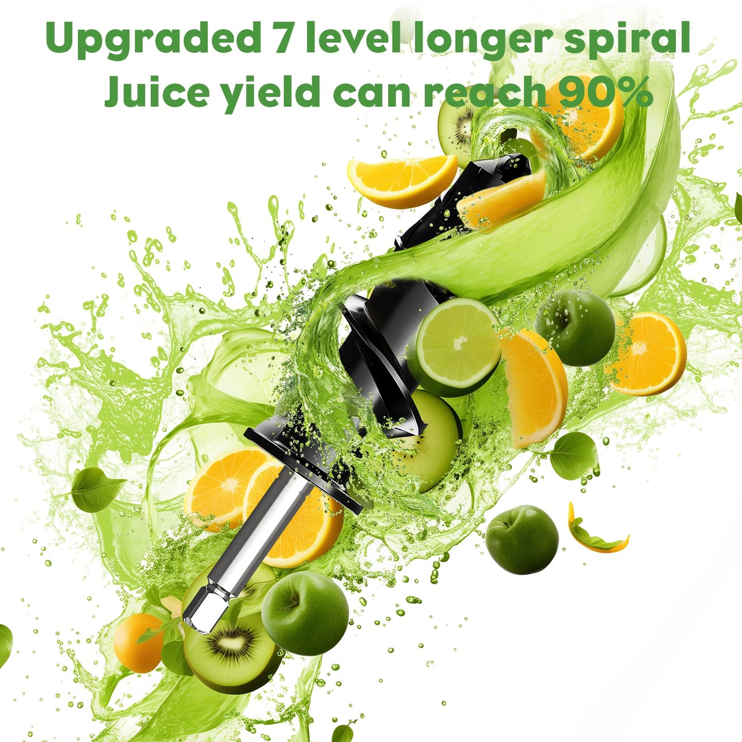 Heiolkako Masticating Juicer Attachment for KitchenAid Stand Mixer, Cold Press Juicer machines with Dual Feed Chute, Slow Masticating Juicer, Attachment for Kitchenaid Mixers