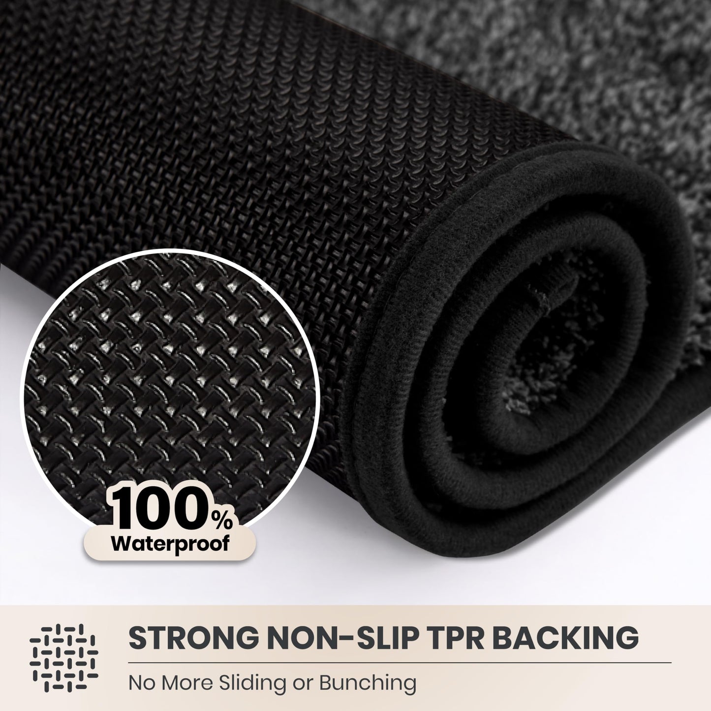 PURRUGS Dirt Trapping Door Mat 31.5" x 47", Non-Slip Machine Washable Entryway Rug, Dog Doormat, Indoor Front Door Mat, Super Absorbent Entry Rug for Muddy Shoes & Paws, Charcoal