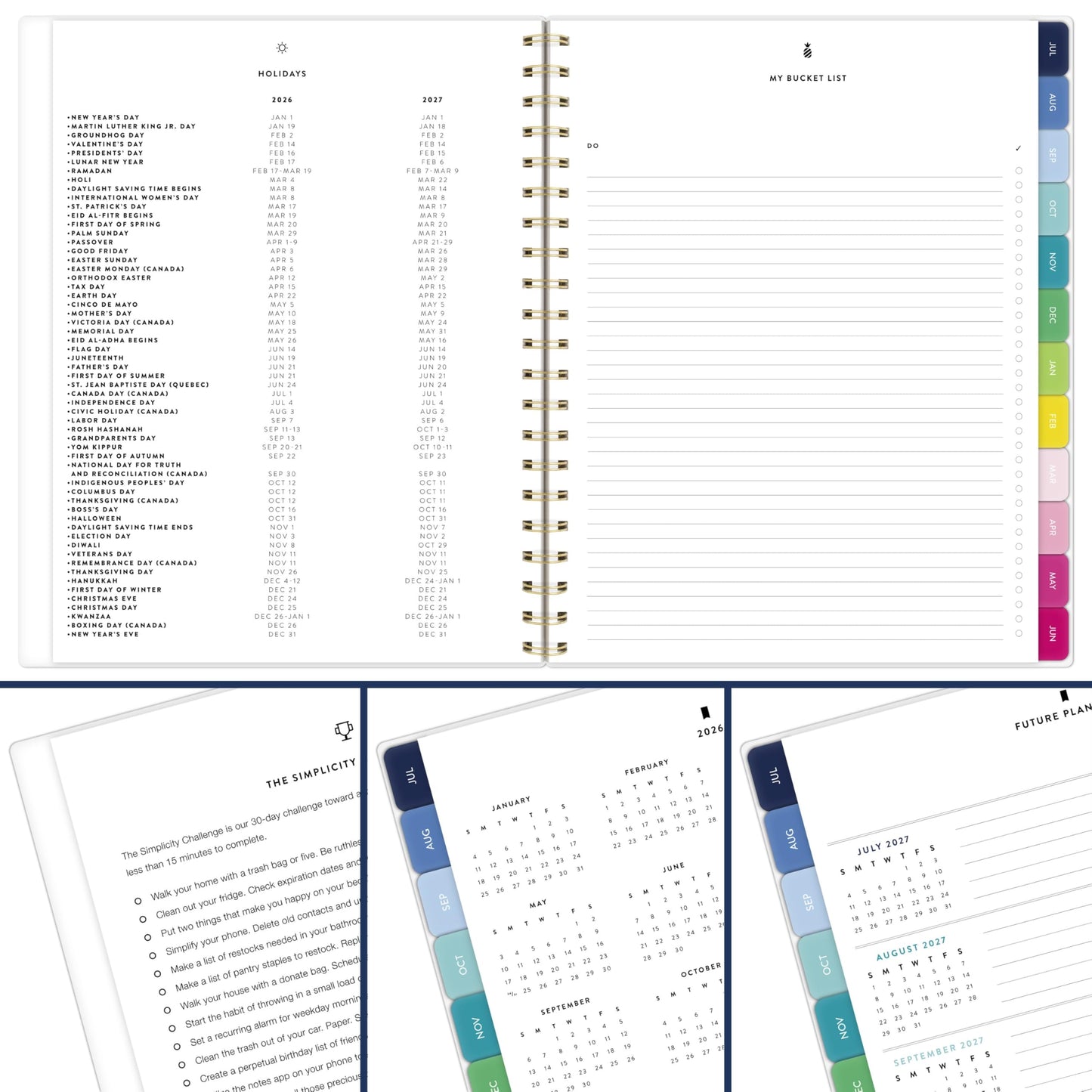 AT-A-GLANCE Planner 2026-2027 Weekly & Monthly Academic 12-Month July-June, 8-1/2" x 11", Simplified by Emily Ley, Savanna Blooms (EL50-905A)