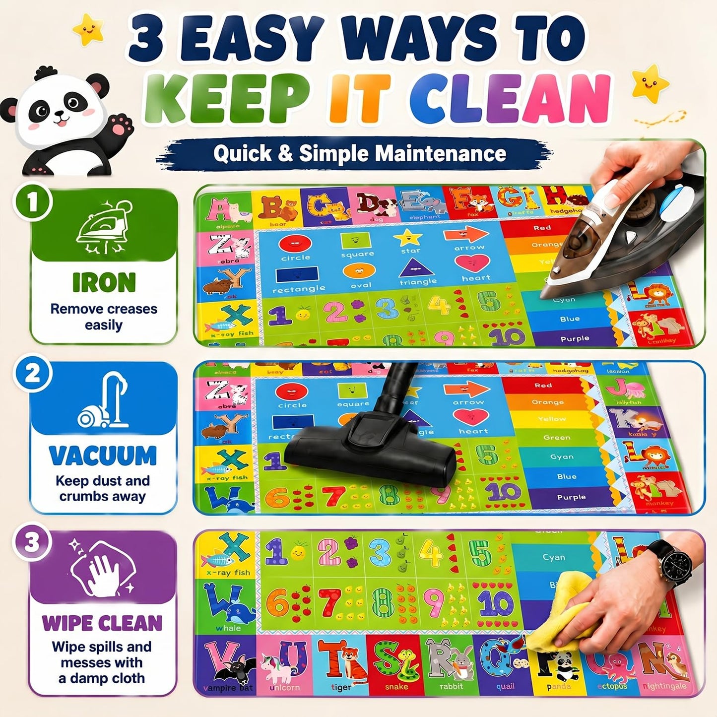 ABC Carpet,Kids Carpet for Playroom, Classroom Floor Play Mat for Kids,Preschool Rugs wtih ABC, Numbers, Animals, Extra Large Thick (78.7X59 Inch)