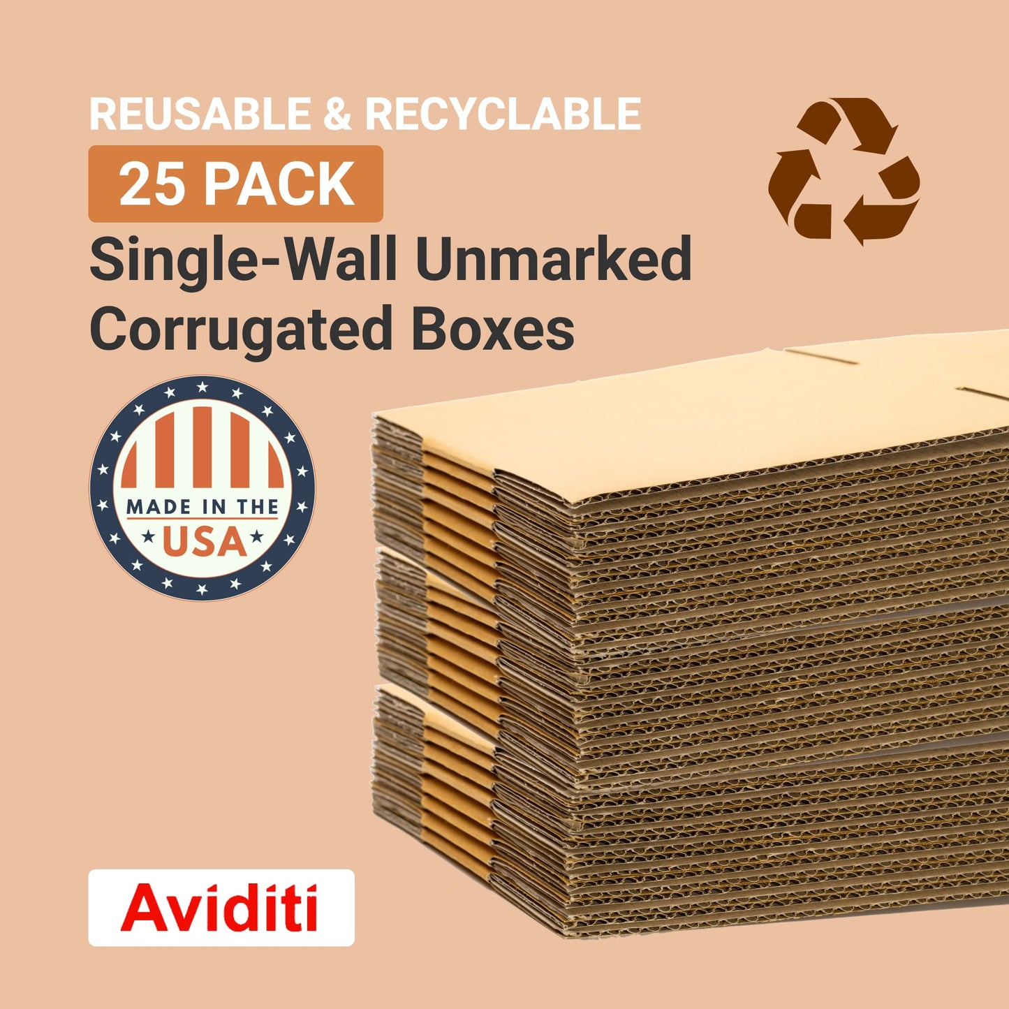 BOX USA Shipping Boxes Large 20"L x 6"W x 6"H 25-Pack - Corrugated Cardboard Box for Moving, Mailing, Packing, Packaging and Storage