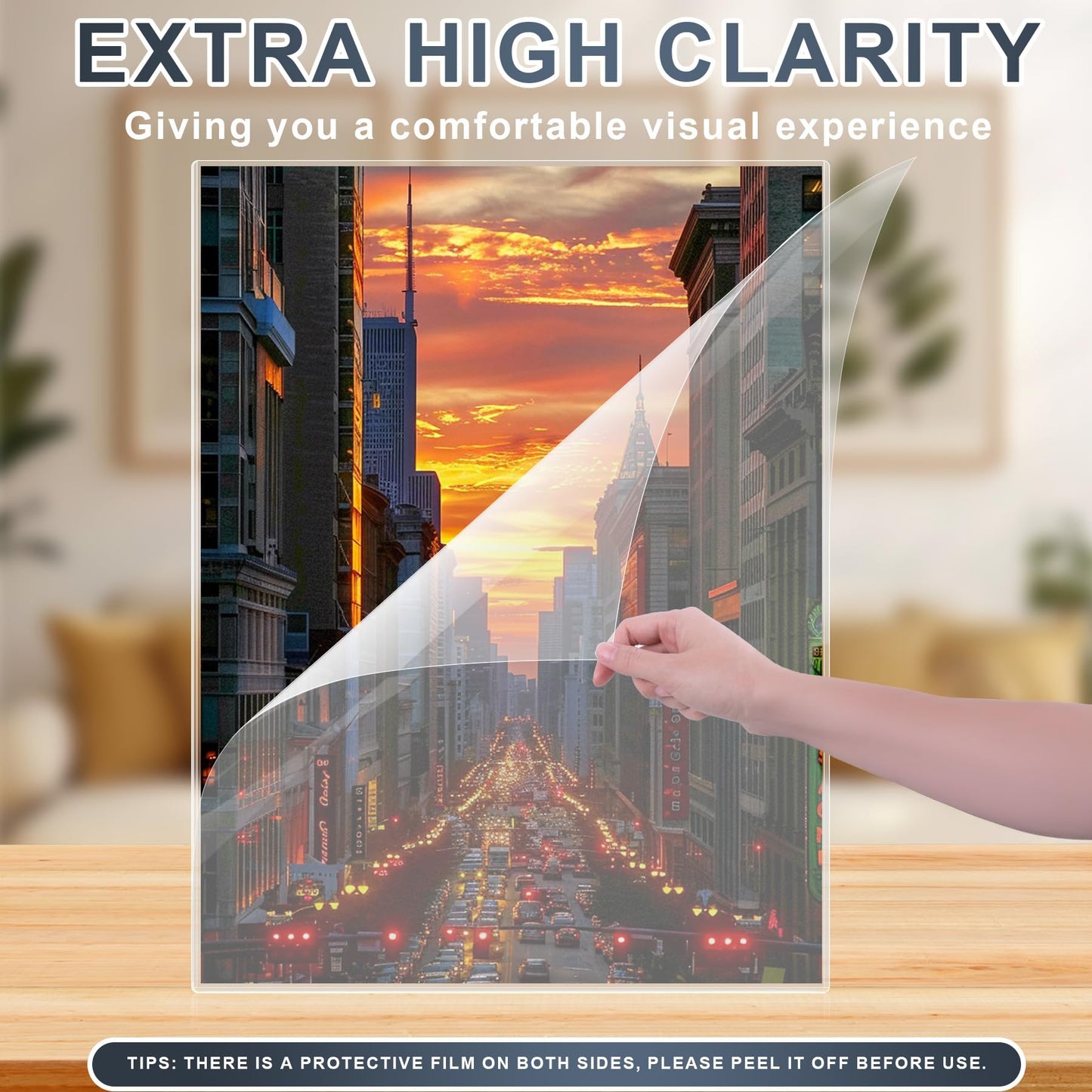 AKONEGE 2 Pcs 18" x 24" Rigid Print Protectors Clear Hard Sheet Protectors Heavy Duty Top Loading Crystal Poster Sleeves Picture Frame Hard Plastic Sleeves for Art Prints Photos Documents Blueprint