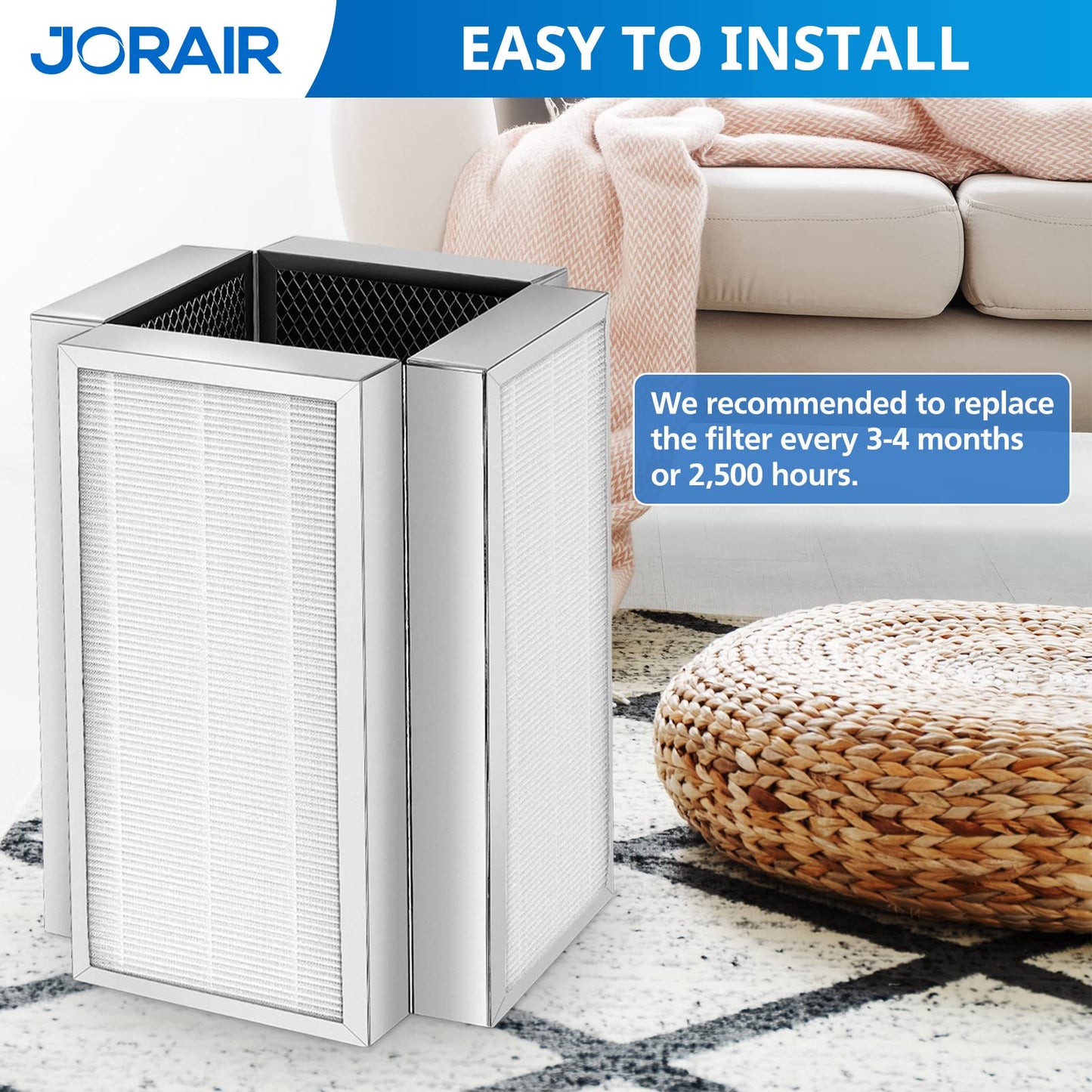 50 Replacement Filters For MA Series Model 50 Air Purifier 3-in-1 with Activated Carbon, 2 Pack