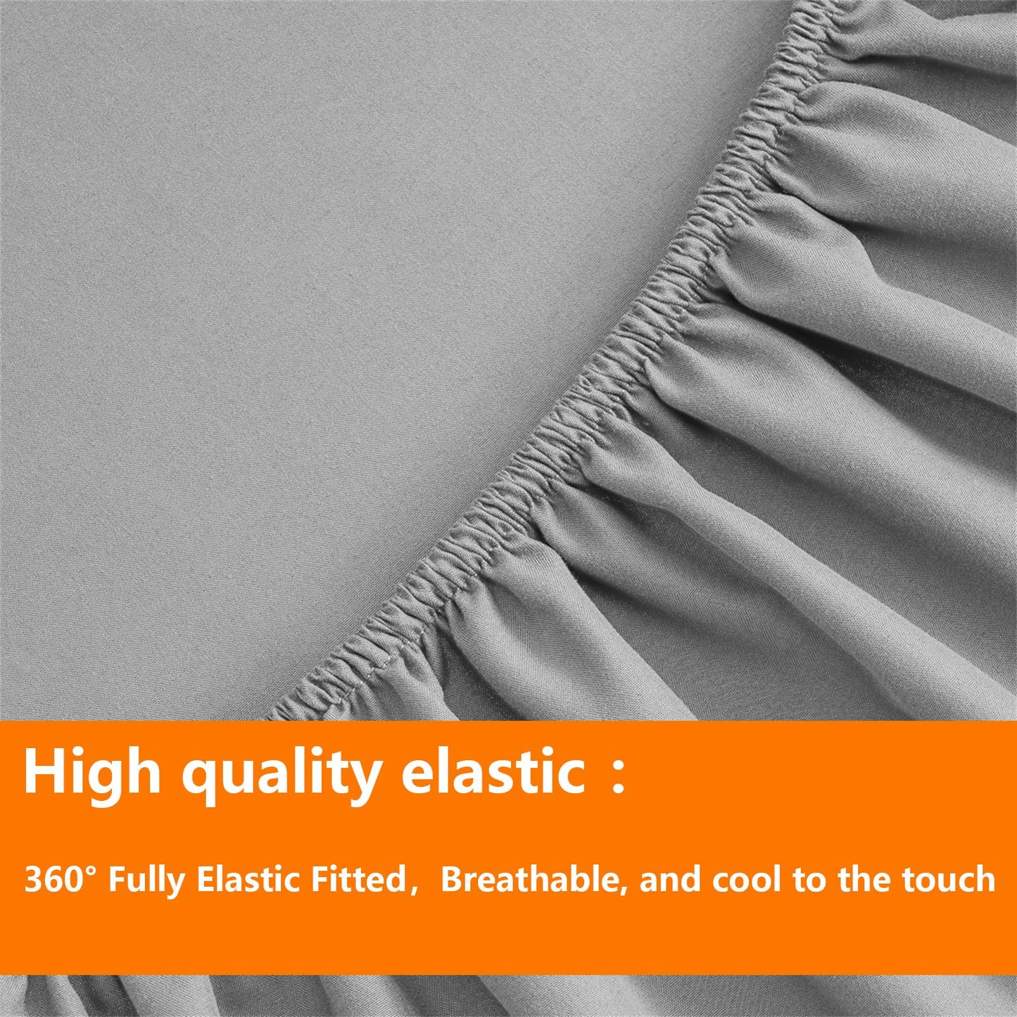 TAIMIT Grey Full Size Comforter Set - 7 Pieces, Bed in a Bag Bedding Sets with All Season Soft Quilted Warm Fluffy Reversible Comforter,Flat Sheet,Fitted Sheet,2 Pillow Shams,2 Pillowcases,Gray