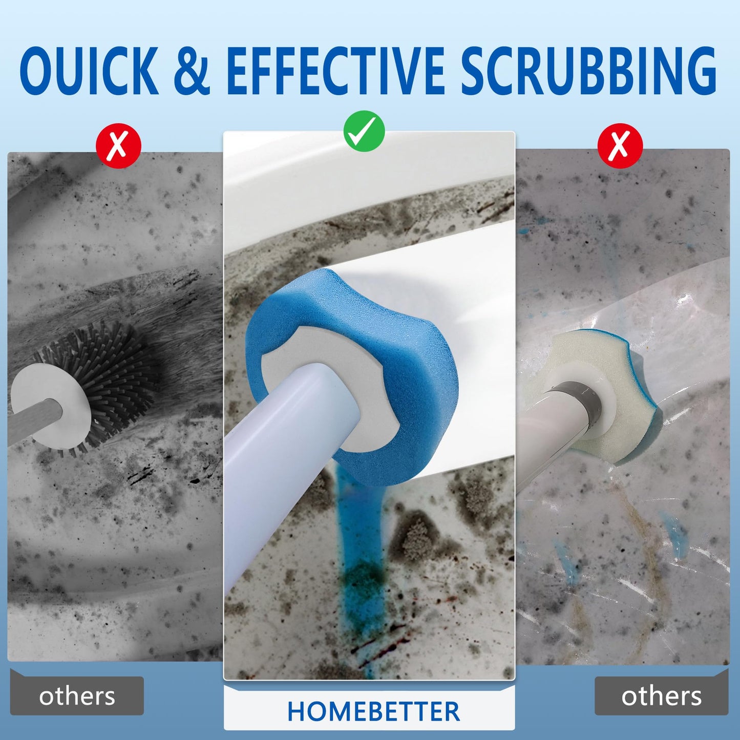 144 Toilet Brush Refills, Upgraded Wand Refill for Bathroom Cleaning, Disposable Toilet Brush Heads Compatible with HOMEBTTER and Most Wand.