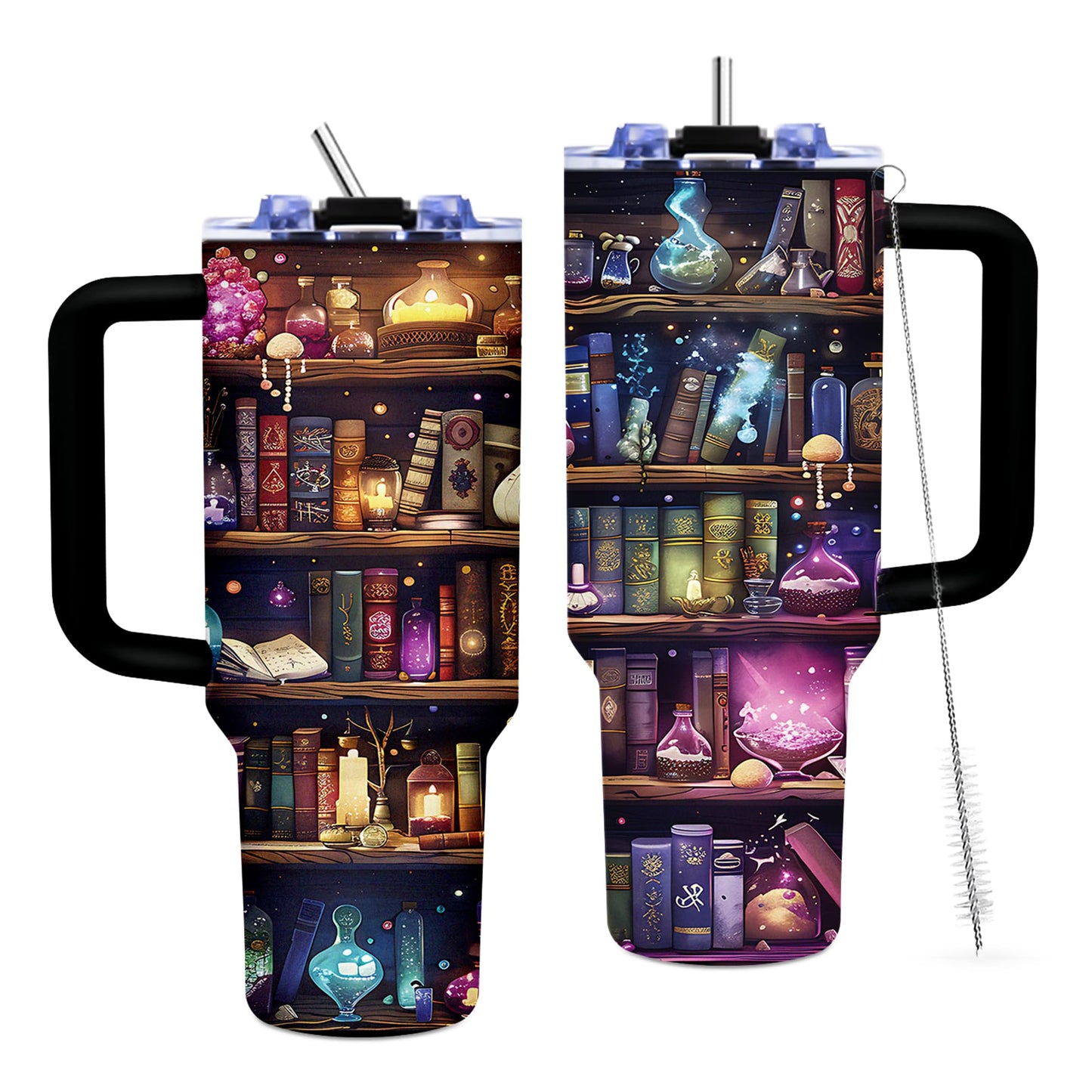 TNASURHUS Book Lovers Gifts 40oz Tumbler with Handle and Straw, Book Tumbler for Friend, Bookish Gifts for Women Readers Librarian, Book Accessories Stainless Steel Travel Mug 1 Pcs