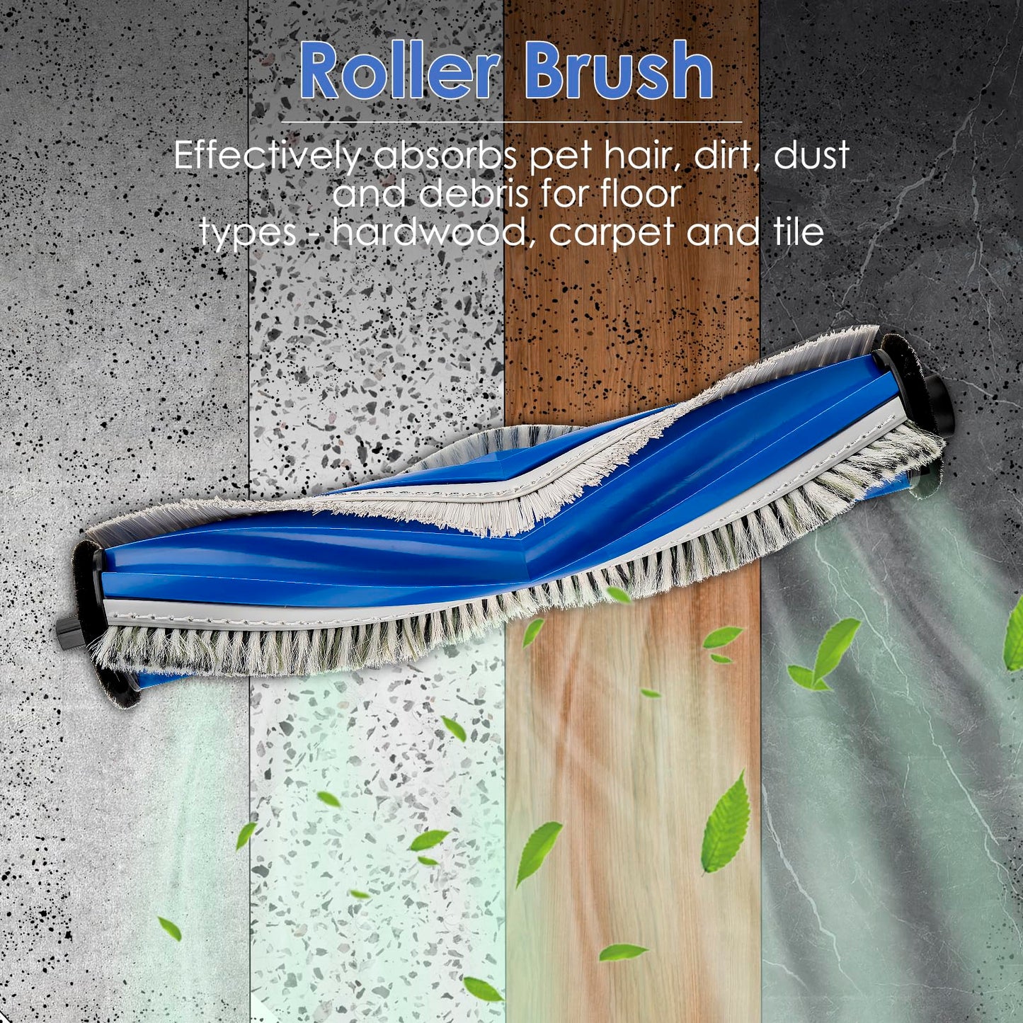 (3 Pack) Roller Brushes Compatible with ECOVACS DEEBOT T30 Pro Omni/ T30 Omni/ T30S/ T30S Combo/ N20 plus/ N20 Pro PlusYeedi M12 Pro+ Robot Vacuum, Main Brush Replacement Multi-Surface Brushes