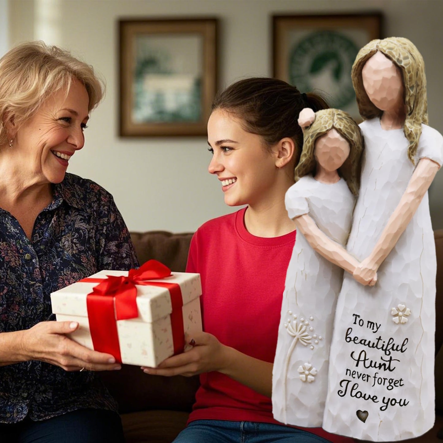AcowSpt Aunt Gifts, Best Aunt Ever Gifts, Auntie Gift Ideas, Aunts Birthday Gift, Aunt, Sculpted Hand-Painted Figurine