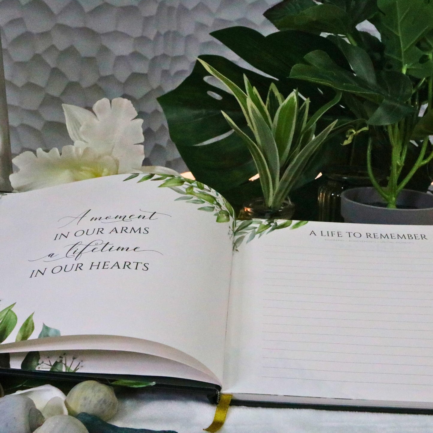 All-in-One Funeral Guest Book Set – Memorial Guestbook, Funeral Register Book, Celebration of Life Guest Book, Condolence Book, Memory Cards & Keepsake Collection Box - Memorial Keepsake