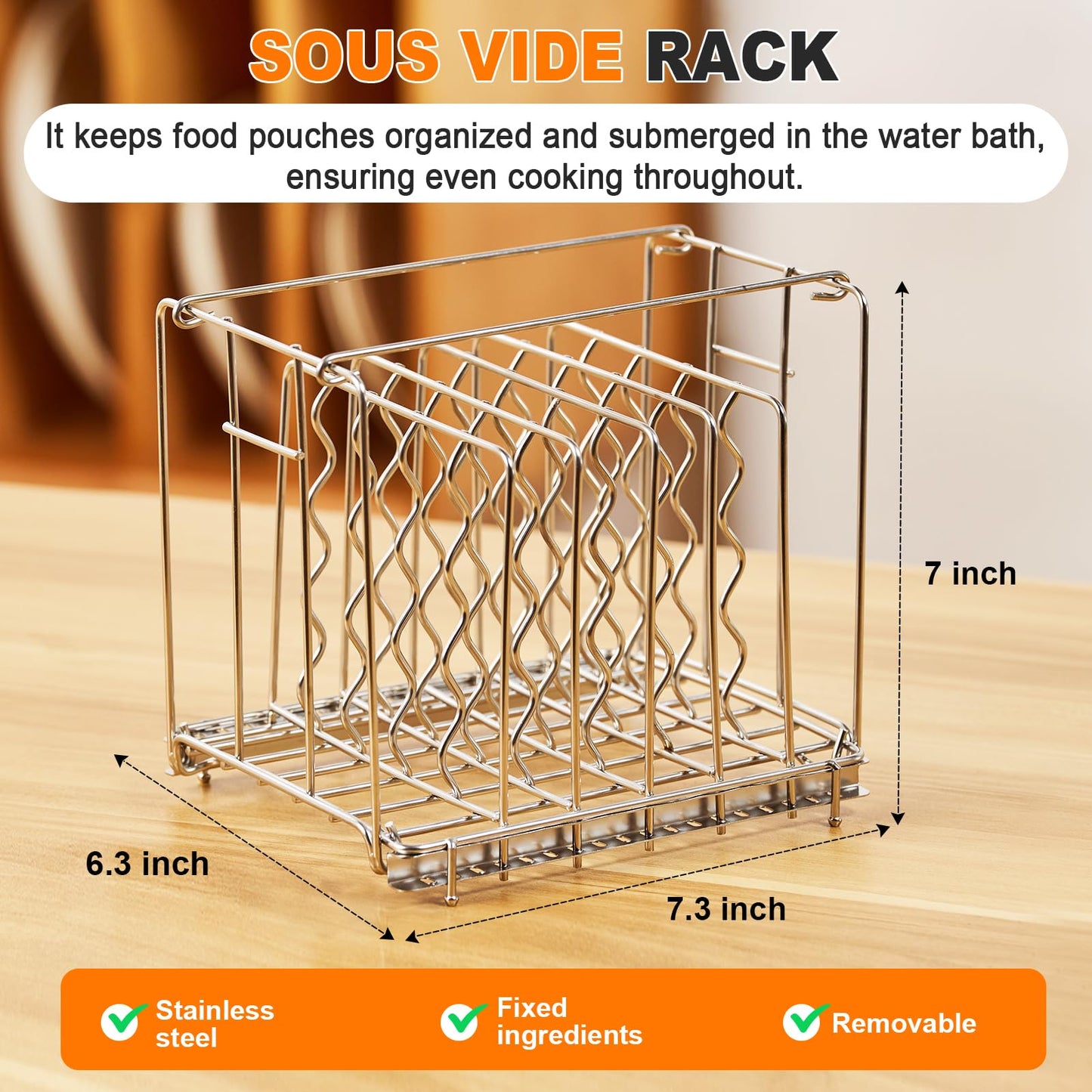 HOMENOTE Sous Vide Container 12 Quart with Universal Collapsible Hinged Lid,Sous Vide Accessories Kit BPA Free,Compatible with Anova and Most Sous Vide Cookers