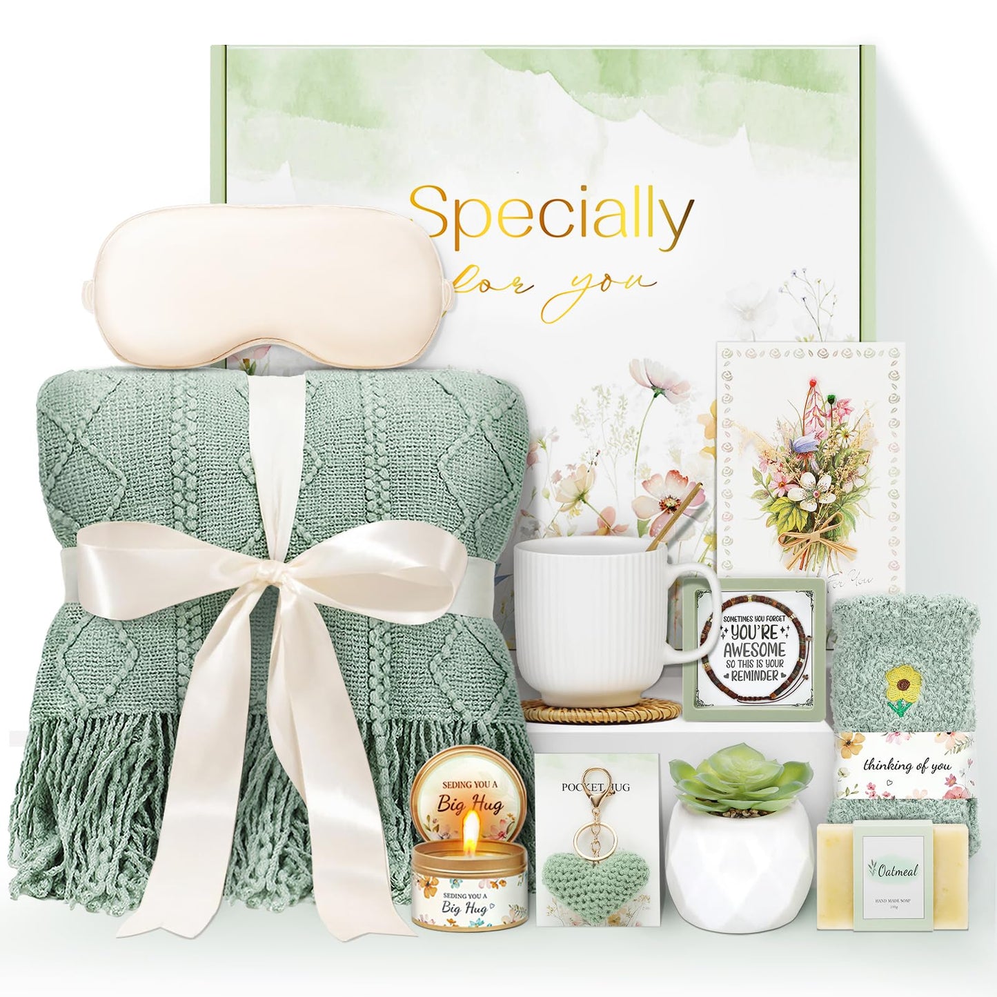 Joyliss Get Well Gifts for Women Self Care Gifts, Sympathy Gift Baskets Spa Gift Set, Thinking of You Inspirational Christmas Birthday Gift Box for Mom Her Friend Sister Wife Girlfriend