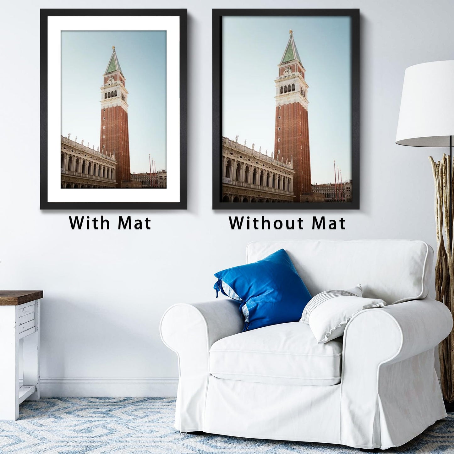 Abtgt 20x28 Picture Frame Set of 3, Display Pictures 16x24 with Mat or 20x28 without Mat, Poster Frame for Wall Mounting Display, Black