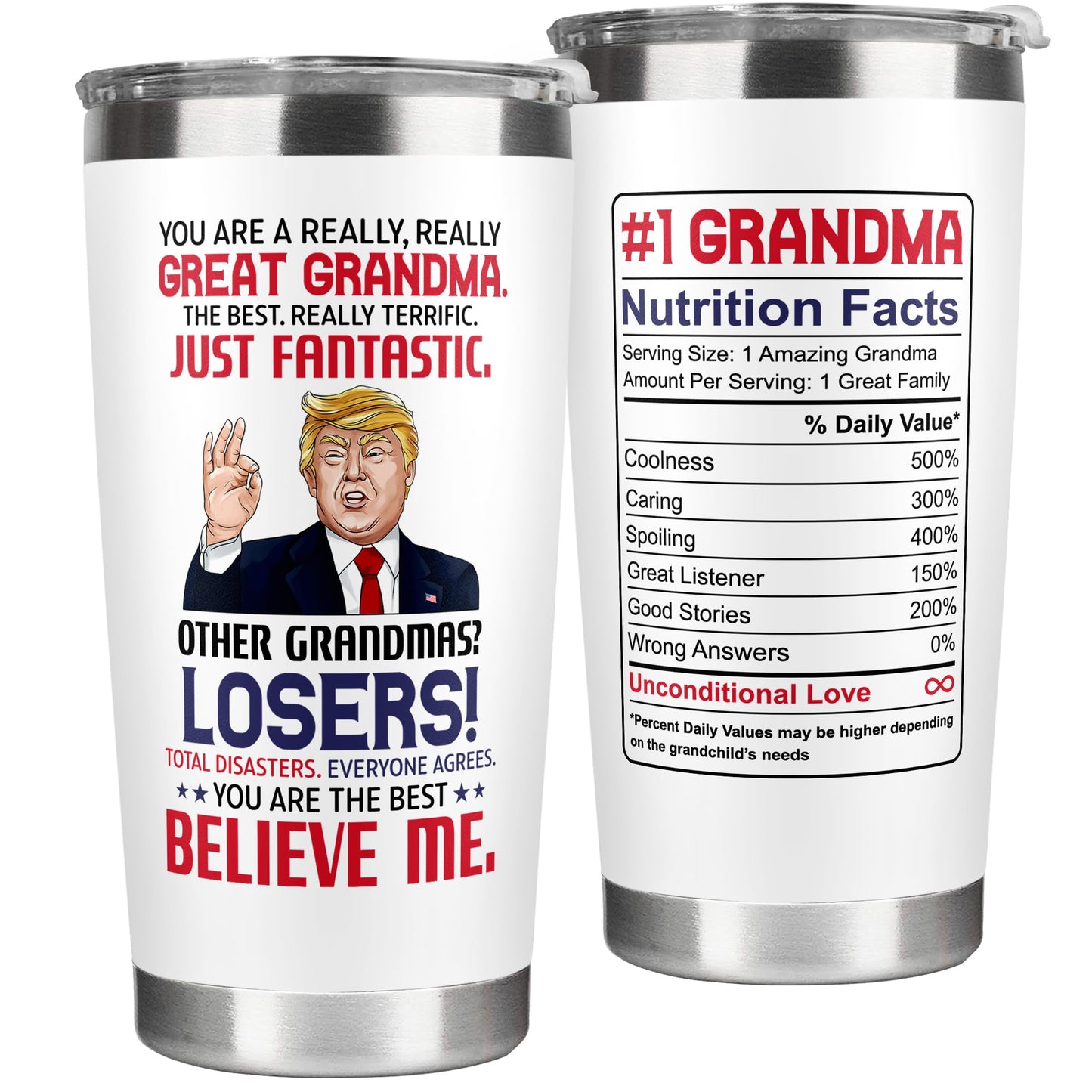 UMACVN Gifts for Grandma - Birthday, Mothers Day, Christmas Grandma Gifts from Grandchildren - Gift Ideas for Grandmother from Granddaughter, Grandson, Grandkids - 20 Oz Stainless Steel Tumbler