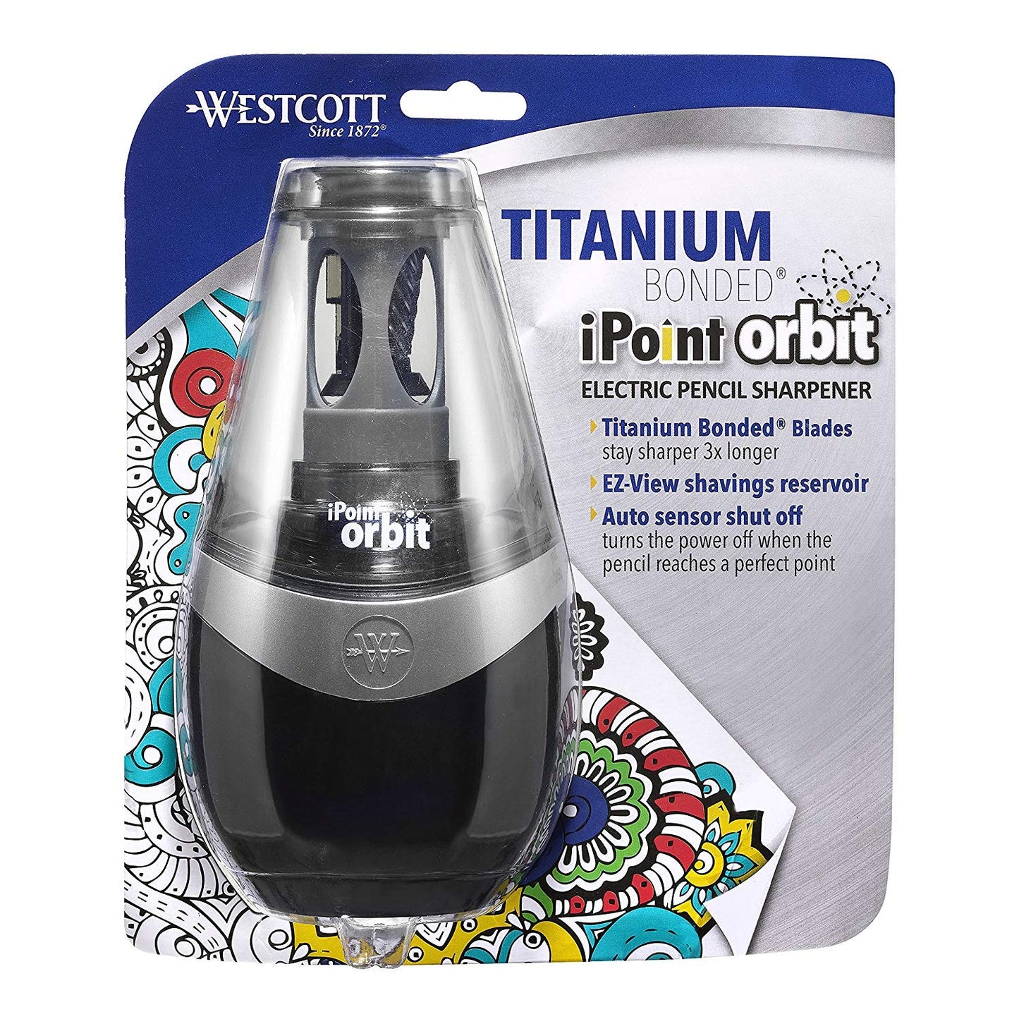 Westcott 16059 iPoint Orbit Electric Pencil Sharpener for Home and Office