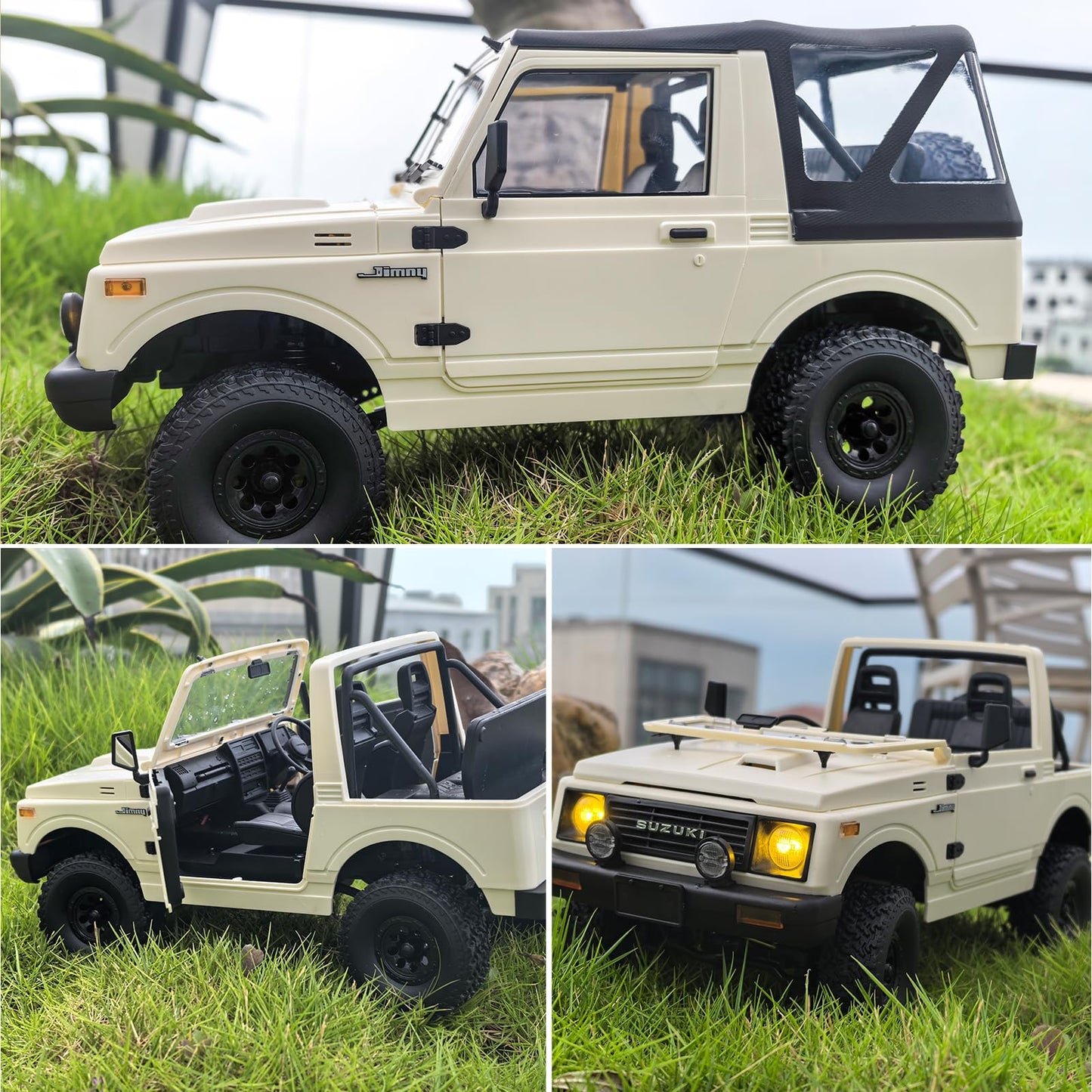 1/10 RC Crawler, WPL C74-1 Jimny JA11 RC Rock Crawler 4x4 2.4Ghz Remote Control Off Road Truck, 4WD RC Pickup Truck RTF with LED Light Hobby Grade Toy Gifts for Adults