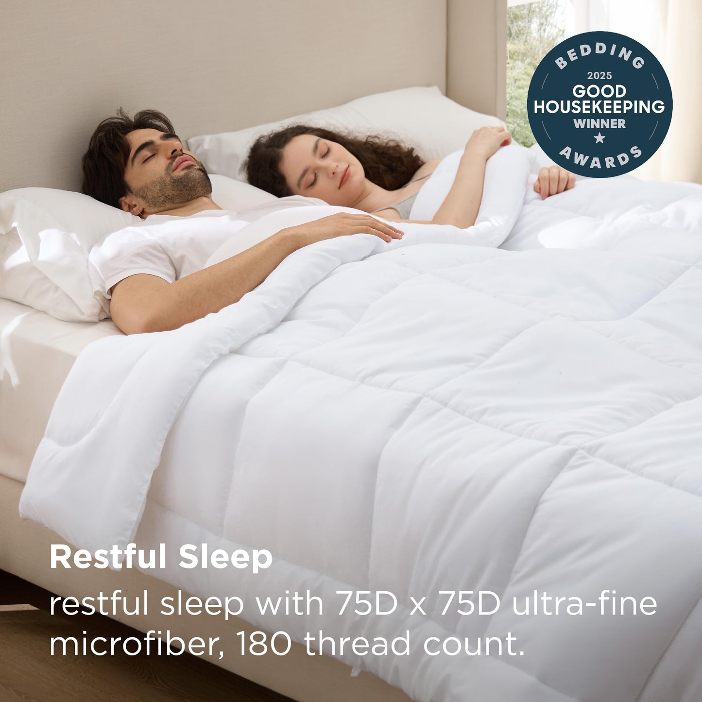 Bedsure Comforters King Size Duvet Insert, Quilted Down Alternative Bedding, Ultra Soft Lightweight Comforter Blanket for Bed, with 8 Tabs, Machine Washable, 90x102 in, White