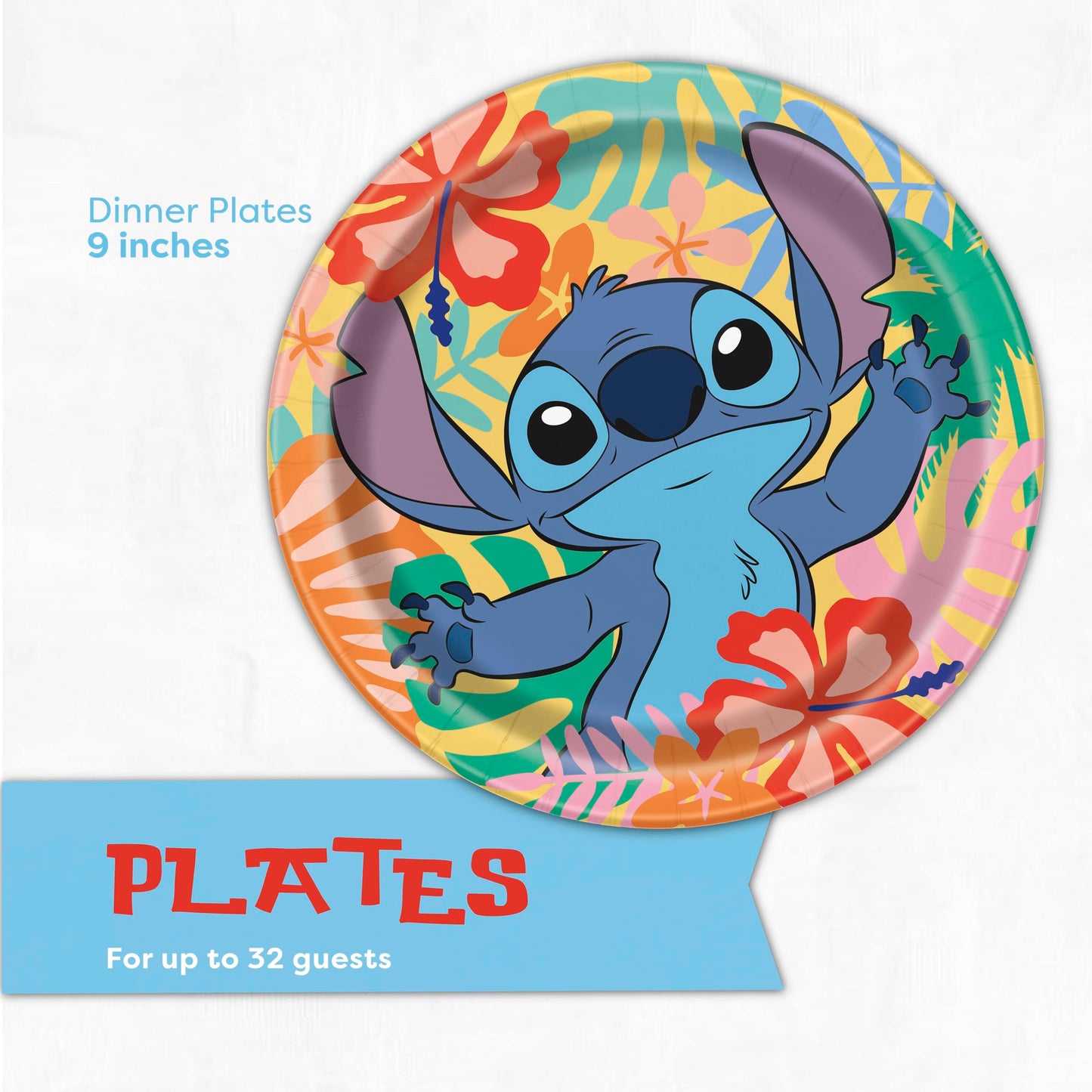 Stitch Plates and Napkins for 32 Guests | Lilo and Stitch Birthday Party Decorations | Officially Licensed