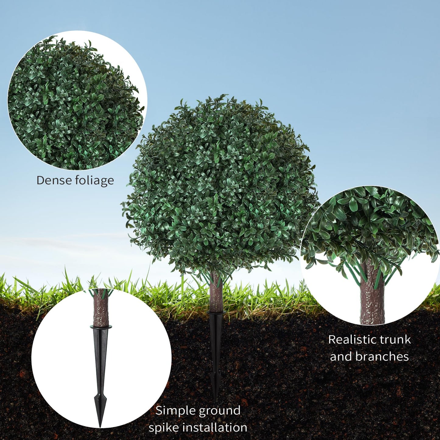VivaPeak 2 Pack Artificial Boxwood Topiary Shrubs 16x24 Inch, UV Resistant Evergreen Faux Plants, Artificial Urn Fillers for Indoor Outdoor Porch Courtyard Garden Patio Flower Bed Decor