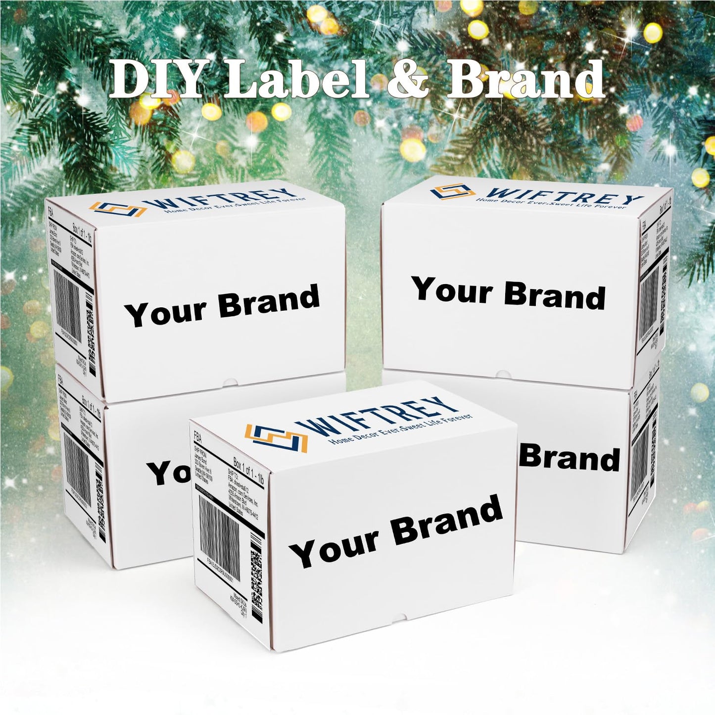 WIFTREY 12x10x6 Shipping Boxes set of 15, 12 x 10 x 6 White Corrugated Cardboard Boxes for Packaging Small Business, Moving, Mailing