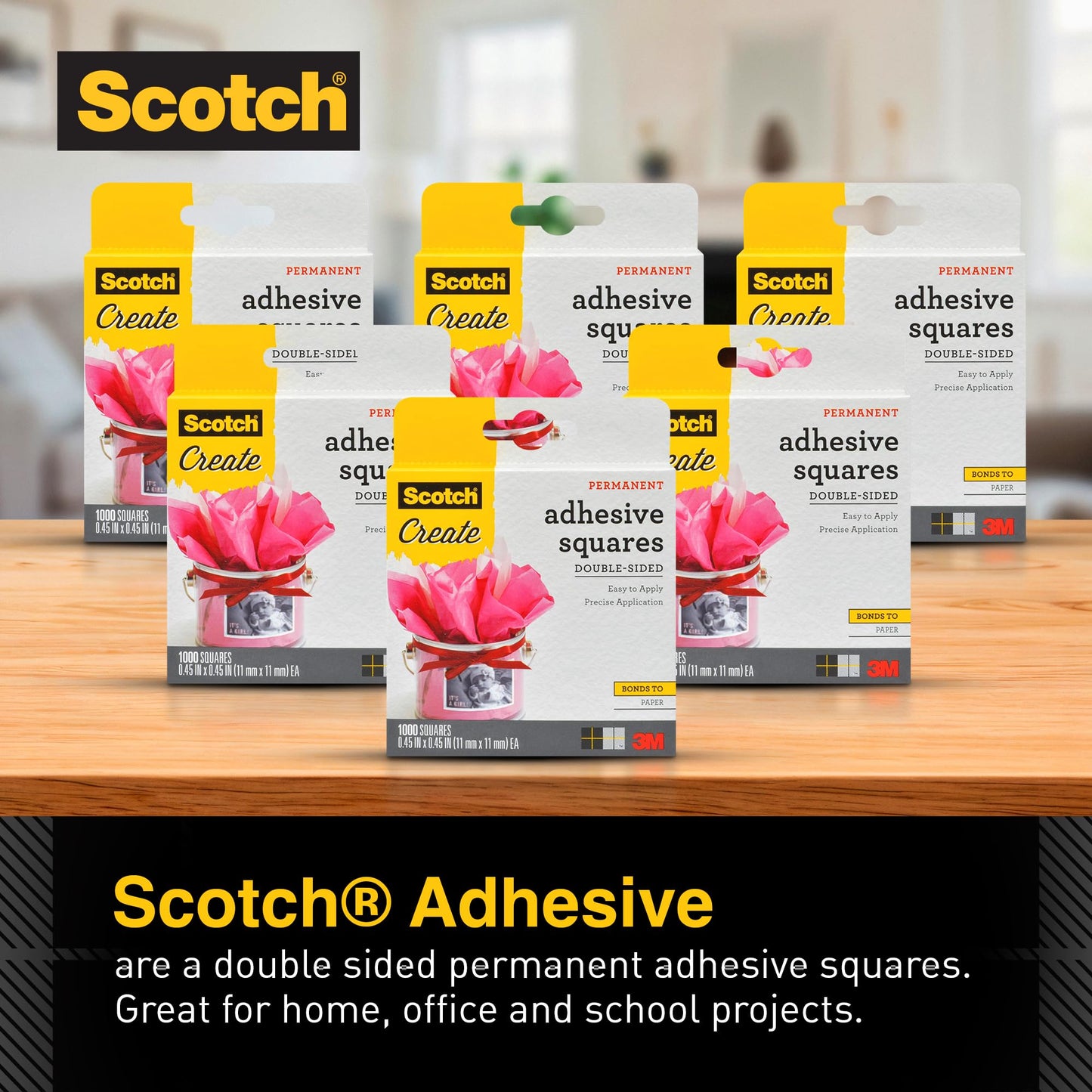 Scotch Photo Splits, Double-Sided Adhesive Squares, Acid-Free, Photo Safe, 1000 Count (Pack of 6)