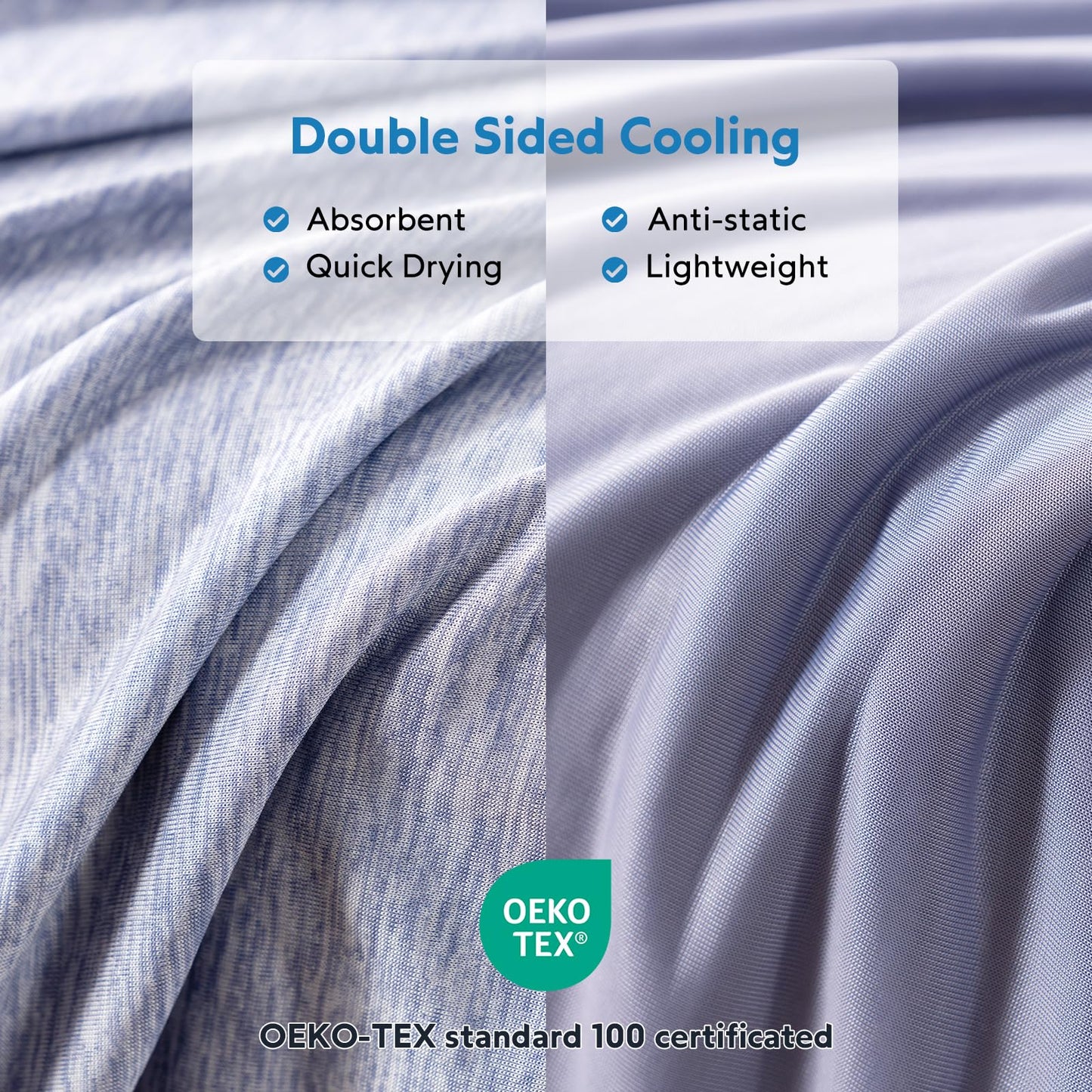 HOMFINE Cooling Blankets for Hot Sleepers - Summer Blanket Thin Lightweight Breathable Soft Double Side Enhanced Cooling for Bed Couch Sofa, Keep Cool for Night Sweats (Blue, 60 x 80 inches)