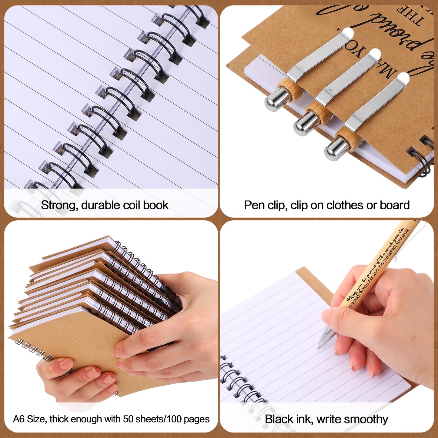 Honoson 30 Sets 2026 CNA Gifts Bulk Employee Appreciation Notebooks with Ballpoint Pens Mini Spiral Inspiration Journals Thank You Gifts for Graduation CNA Week Group Coworker Staff