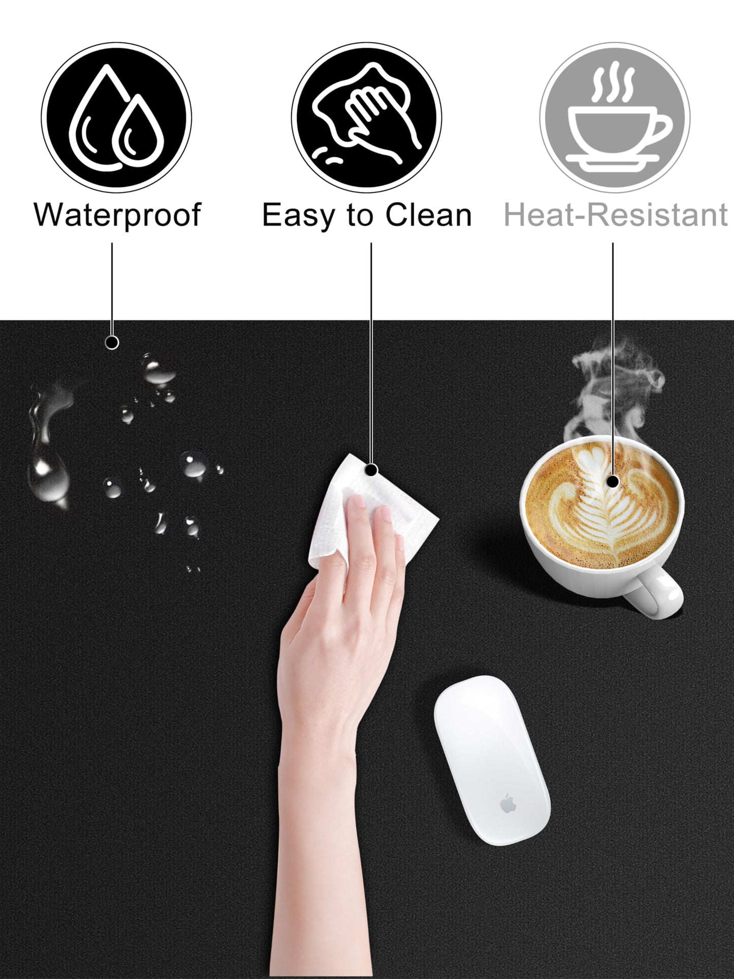 TopMade Mouse Pad with 15W Wireless Charging, Waterproof Gaming Mousepad with Ultra-Smooth Surface, Non-Slip Base, 31.5"x15.75" XXL Large Desk Pad (Includes 20W PD Power Adapter & 6.56ft Woven Cable)