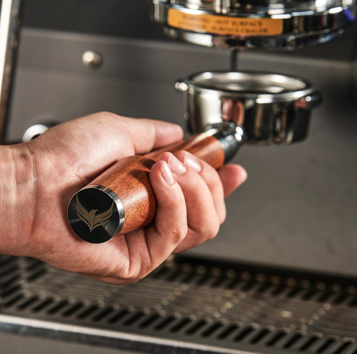 KNODOS 54mm Bottomless Portafilter Breville Compatible Rosewood Handle & Naked 18-21 Gram Filter Basket Included Fits Barista Express, Pro, Touch, Bambino Plus, Infuser, Duo Temp Pro Impress