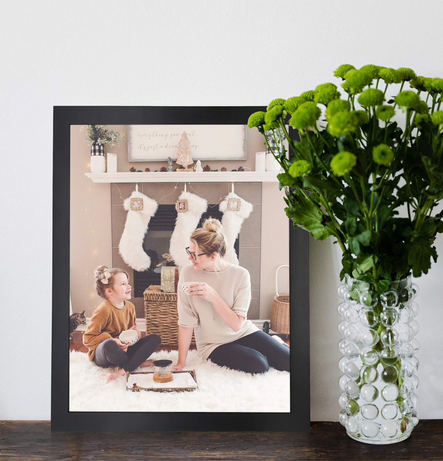 Golden State Art 16x20 Wood Picture Frame with Real Glass and 1.25'' Wide (Black)