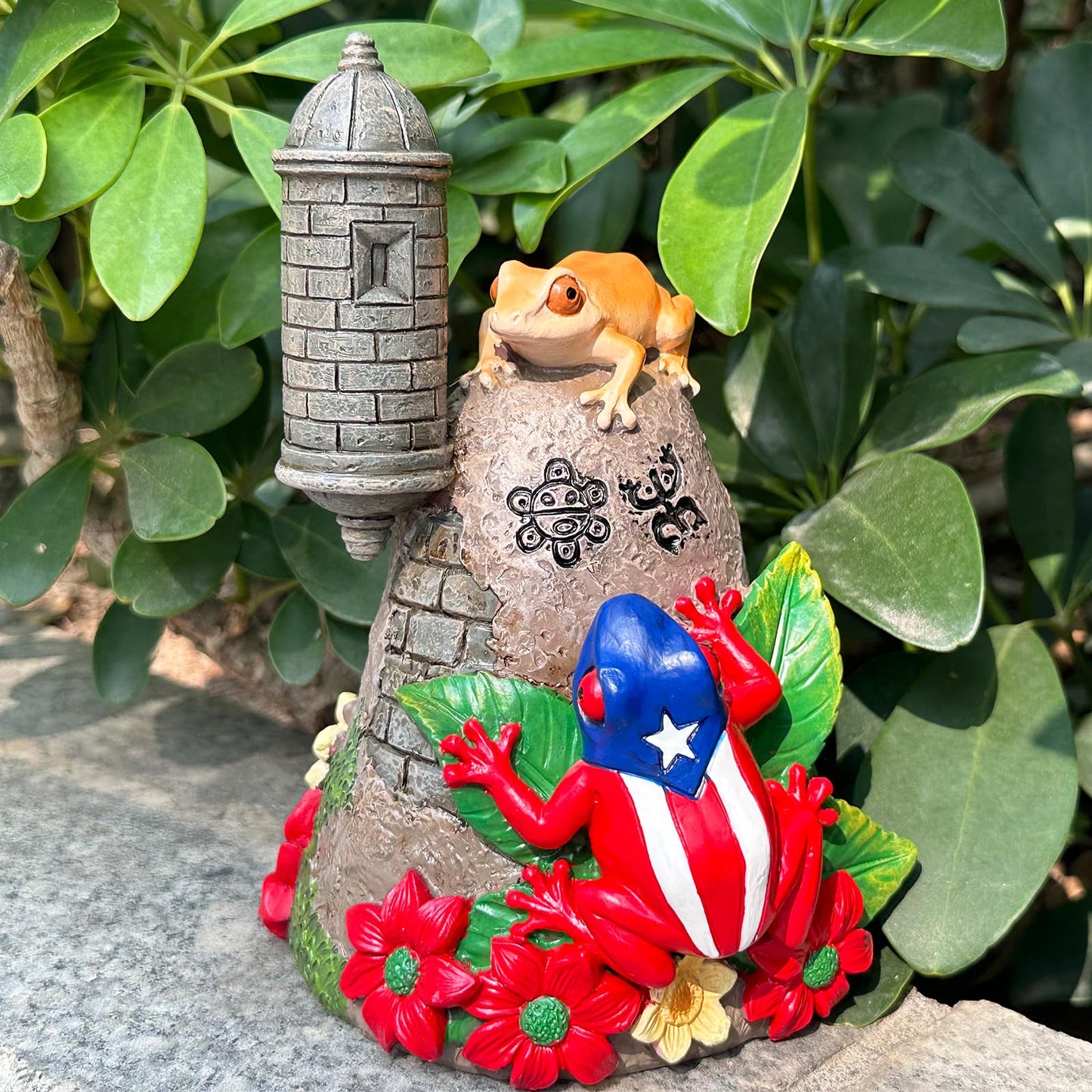 JULYSVE Limited Edition Puerto Rico Souvenirs, Puerto Rican Coqui with Sound, Boricua Themed Atabey Taino Goddess, Coqui Taino Sun Symbol, Old San Juan Garita Morro Taíno Art, Battery Not Included