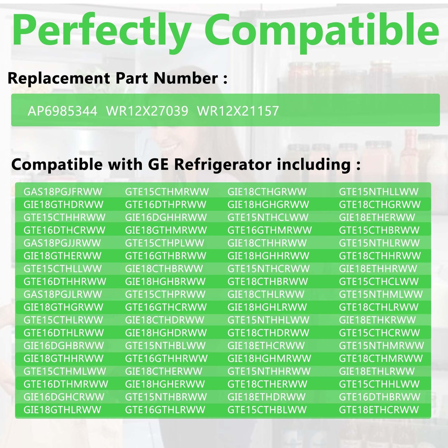 WR12X32352 White Door Handle Set for GE Refrigerator 丨Compatible with WR12X27039 WR12X21157 AP6985344 WR12X48765 EAP12749321 PS12749321