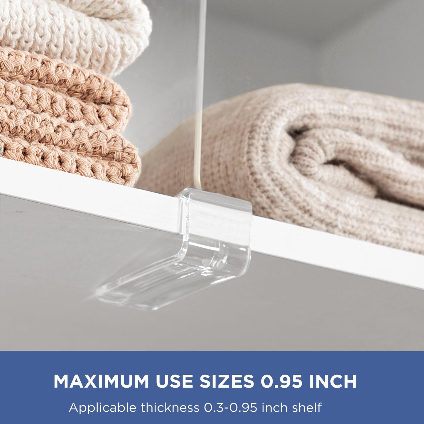 HBlife 12 Inches Tall [Extra Tall Version] Clear Shelf Dividers, 6 Pack Purse Organizer for Closet Perfect for Sweater, Shirts, Handbags, Acrylic Adjustable Bookshelf for Organization