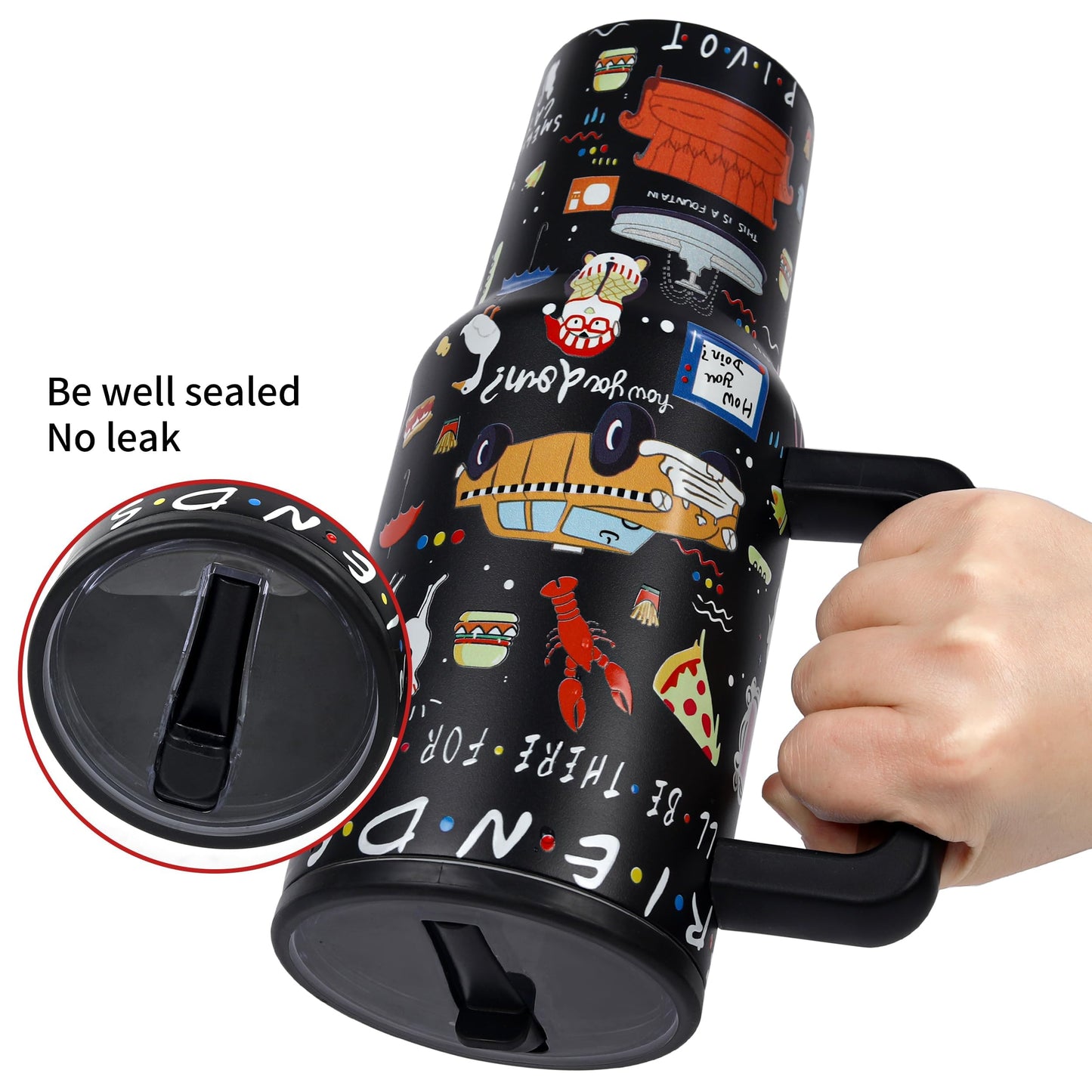wonshia 40oz TV Tumbler with Lid and 2pcs Straw Stainless Steel Coffee Cup Funny TV Show Gifts,Vaccum Insulated Double Wall Coffee Mug for Brithday Anniversary