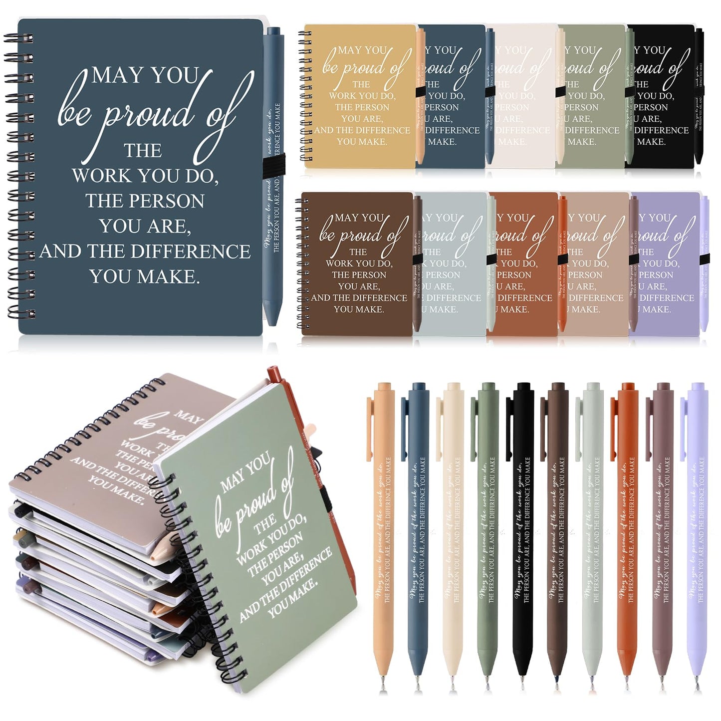 Honoson 30 Sets/60 Pcs Graduation Appreciation Gifts May You Be Proud The Work Notebook with Ballpoint Pen Thank You Notebooks 2026 CNA Appreciation Gifts for Staff Nurse Coworker (Vivid Color)