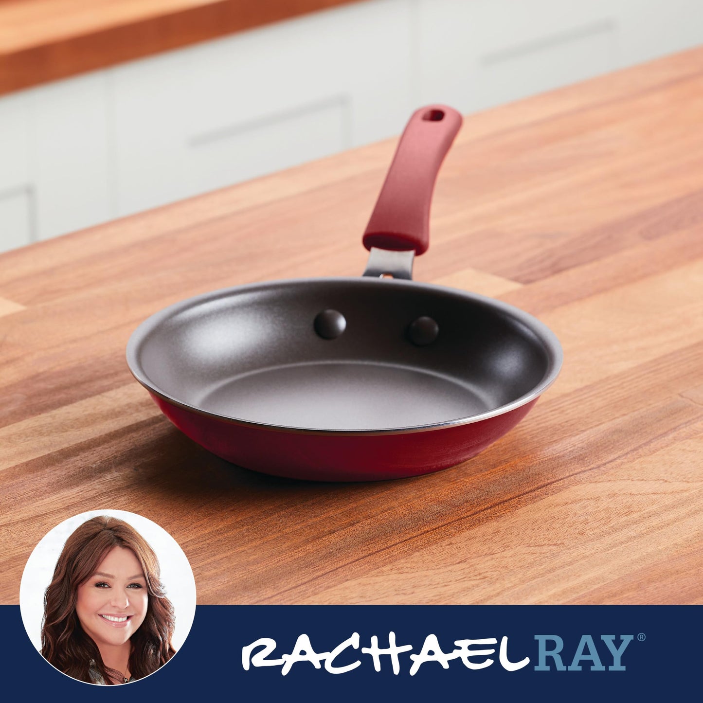 Rachael Ray Cook + Create Nonstick Frying Pan/Skillet, 8.5 Inch, Red