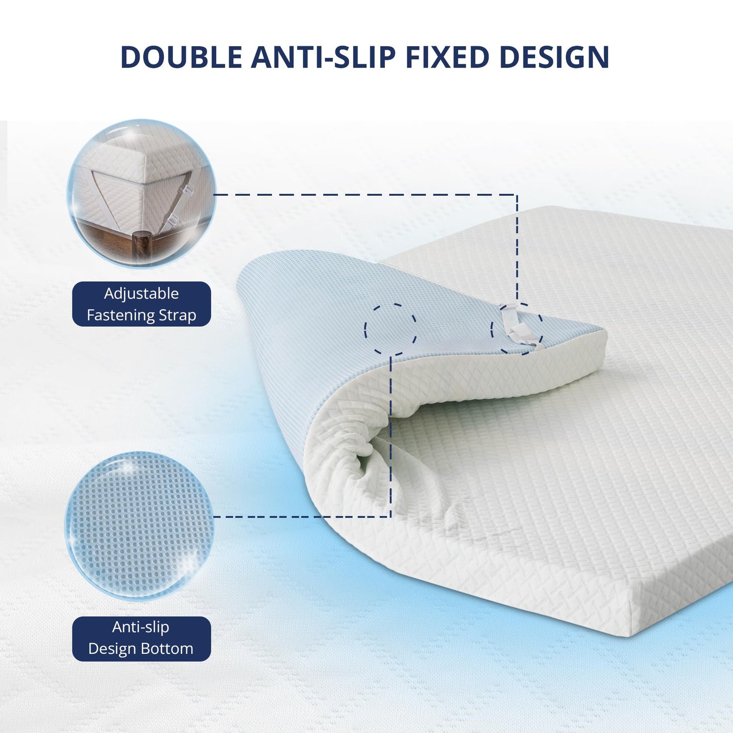 3 Inch Gel Memory Foam Mattress Topper Twin Size, Cooling Bed Topper for Pressure Relief with Removable Breathable Soft Cover, CertiPUR-US Certified