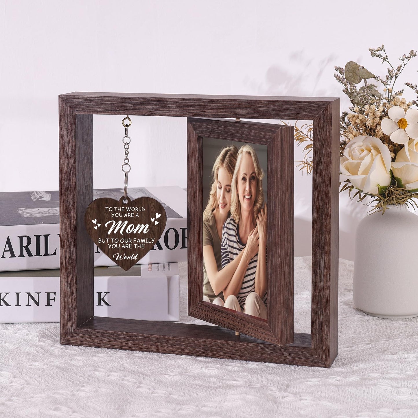 Boiveco Mothers Day Gifts for Mom from Daughter Son, New Moms and First Time Mom Gift for Mother Wife Birthday Christmas Mothers Day Picture Frame Display Two 4x6 Photos