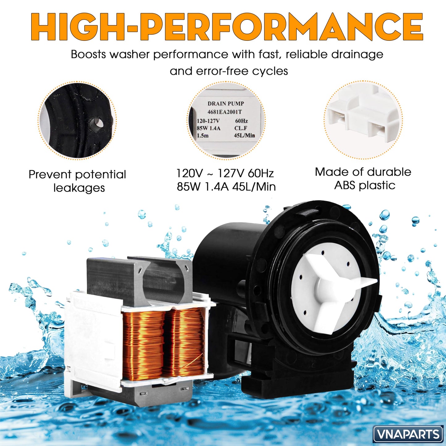 【2025 Upgraded】WM4270HVA Washer Drain Pump Motor for LG LG WM4270HWA WM4370HKA WM4370HWA WM5000HWA WM5000HVA WM0642HW WM0642HS Washer Machines