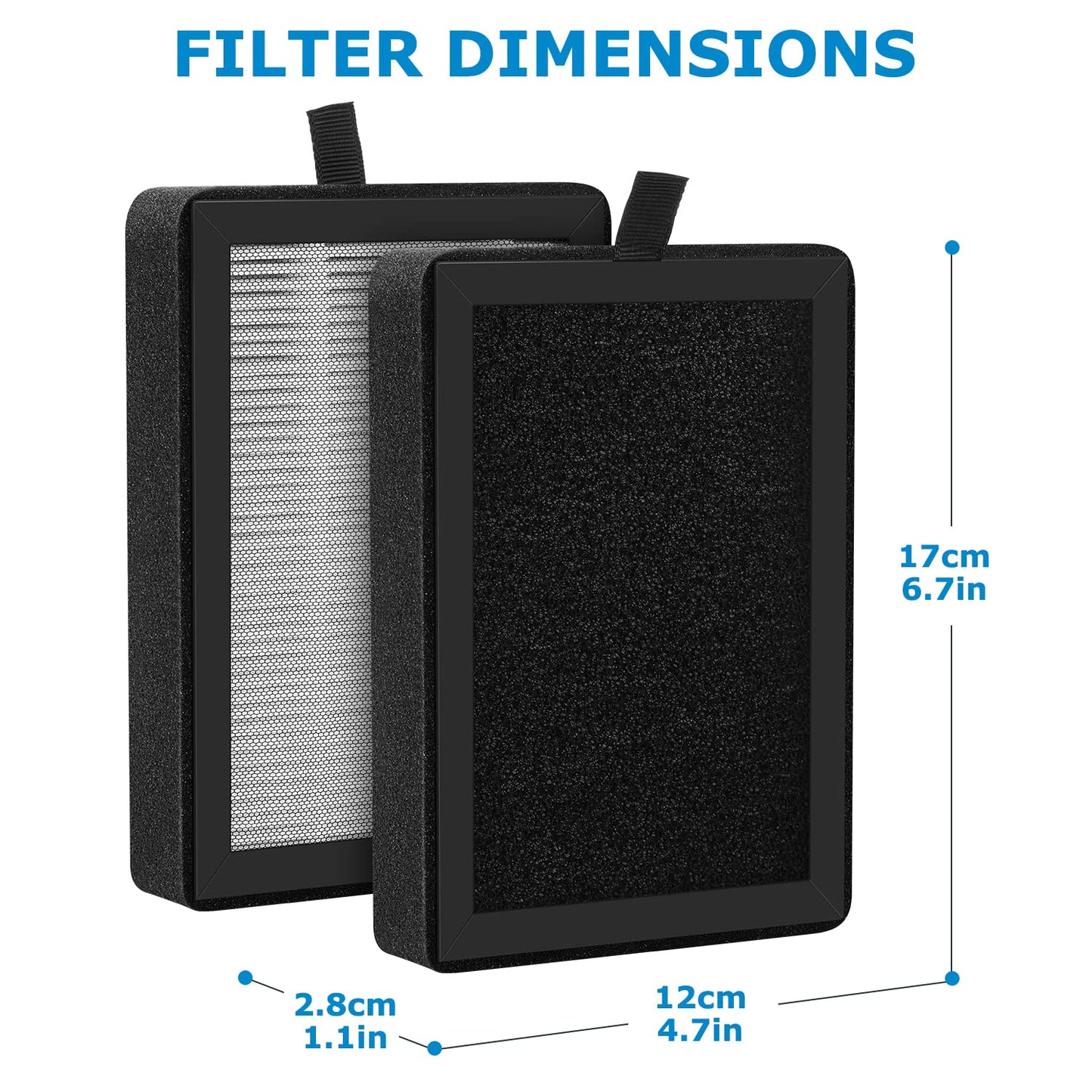 6 Pack LV-H128 Replacement Filter Compatible with LEVOIT LV-H128 / PUURVSAS (HM669A) / ROVACS (RV60) Air Purifiers, 3-IN-1 Filter for LV-H128-RF Replacement Filter