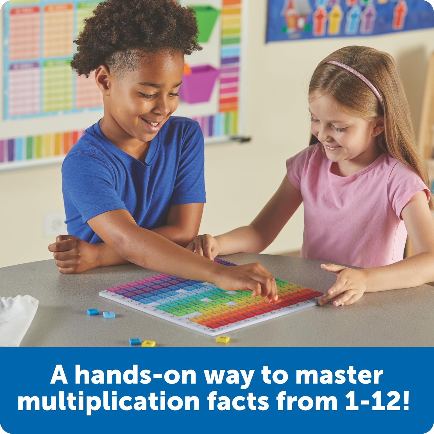 Learning Resources - Rainbow Multiplication Board, Times Table Chart Manipulative, Montessori Learning & Homeschool Toys, Educational Classroom Game, Teacher Must Haves, Elementary Math Practice